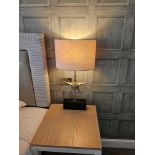 A Pair Of Heathfield & Co Star Nickel Table Lamp Complete With Shades Model SP/STR/206565 (Loc: Room