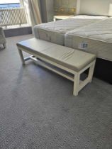 Bench This End Of Bed Bench Blends Wood Elements With A Neutral Leather Upholstery And Simple Design