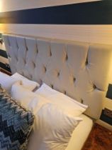 Tufted Headboard The Upholstered Off Grey Tufted Padded Headboard Is An Elegant And Sophisticated