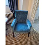 Armchair The Beautiful Teal Velvet Upholstery Is Exceptionally Soft And Luxurious, Providing A