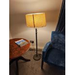 Heathfield & Co Brass Short Height Floor Lamp With Shade 127cm Tall (Loc: Room 131)