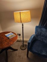 Heathfield & Co Brass Short Height Floor Lamp With Shade 127cm Tall (Loc: Room 131)
