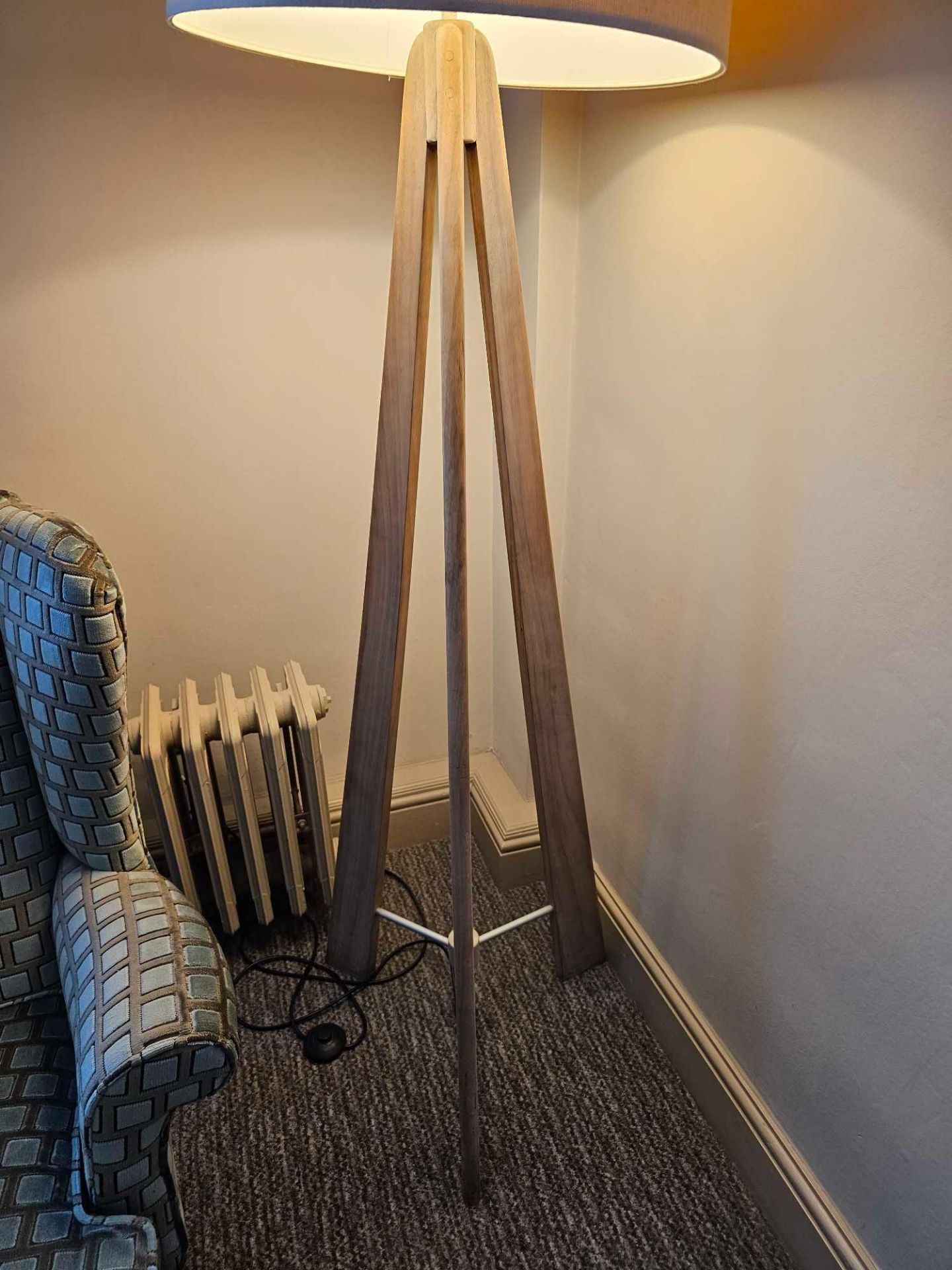 Pavillion PR Home Tri Floor Lamp The Tri Is A Large Floor Lamp Available In Natural Meh Wood The - Image 2 of 3