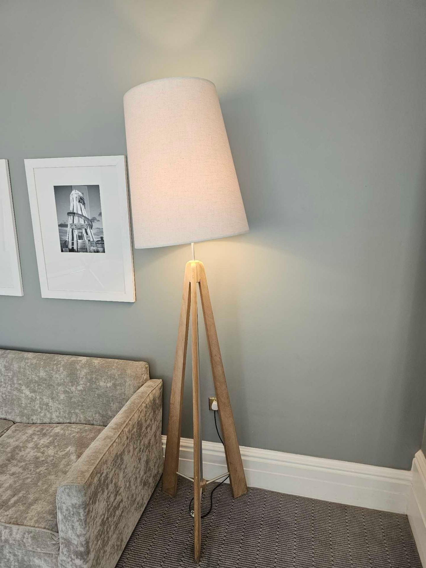 Pavillion PR Home Tri Floor Lamp The Tri Is A Large Floor Lamp Available In Natural Meh Wood The