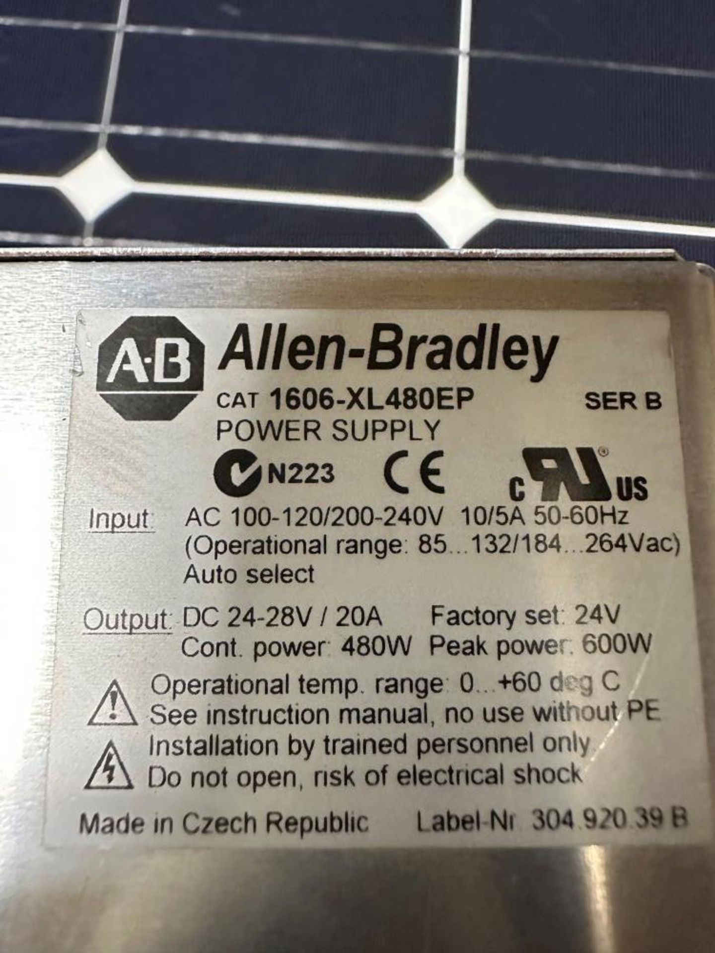 LOT OF 2 ALLEN BRADLEY 1606-XL480EP DIN RAIL MOUNTED POWER SUPPLIES - Image 3 of 3
