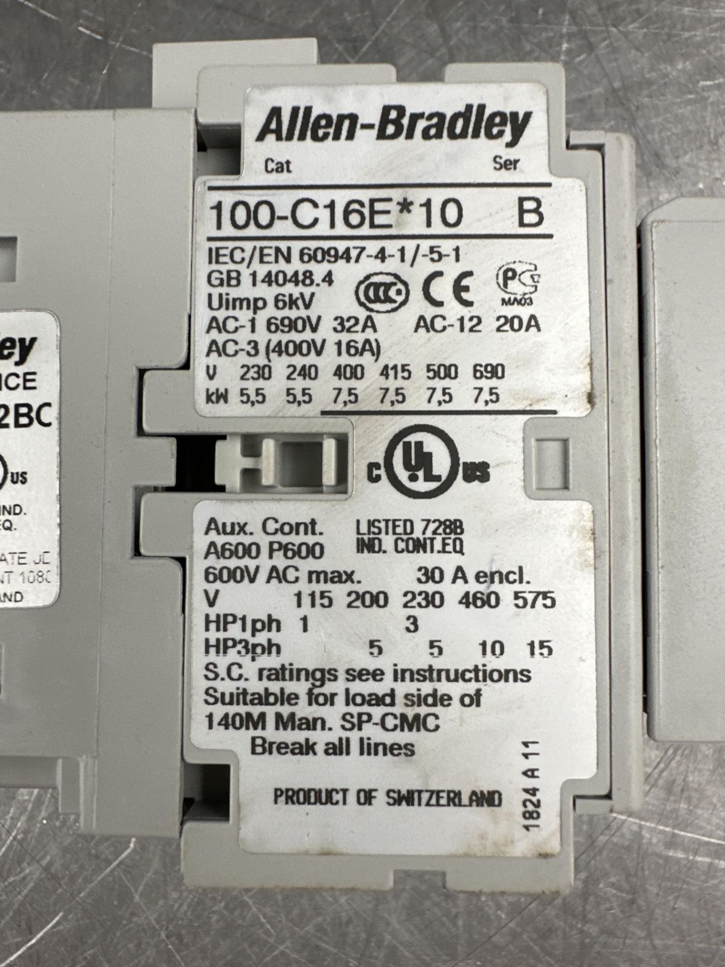 LOT OF 5 ALLEN BRADLEY 100S-C16-EJ32BC GUARDMASTER CONTACTORS - Image 7 of 8