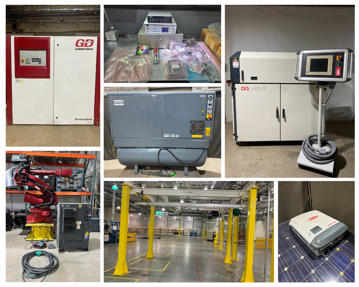 DAY 2 - NEW AND USED INDUSTRIAL AUTOMATION AND MRO, VACUUM PUMPS AND COMPONENTS, AIR COMPRESSORS, SOLAR AND ELECTRICAL ITEMS, ROBOTS, AND MORE,