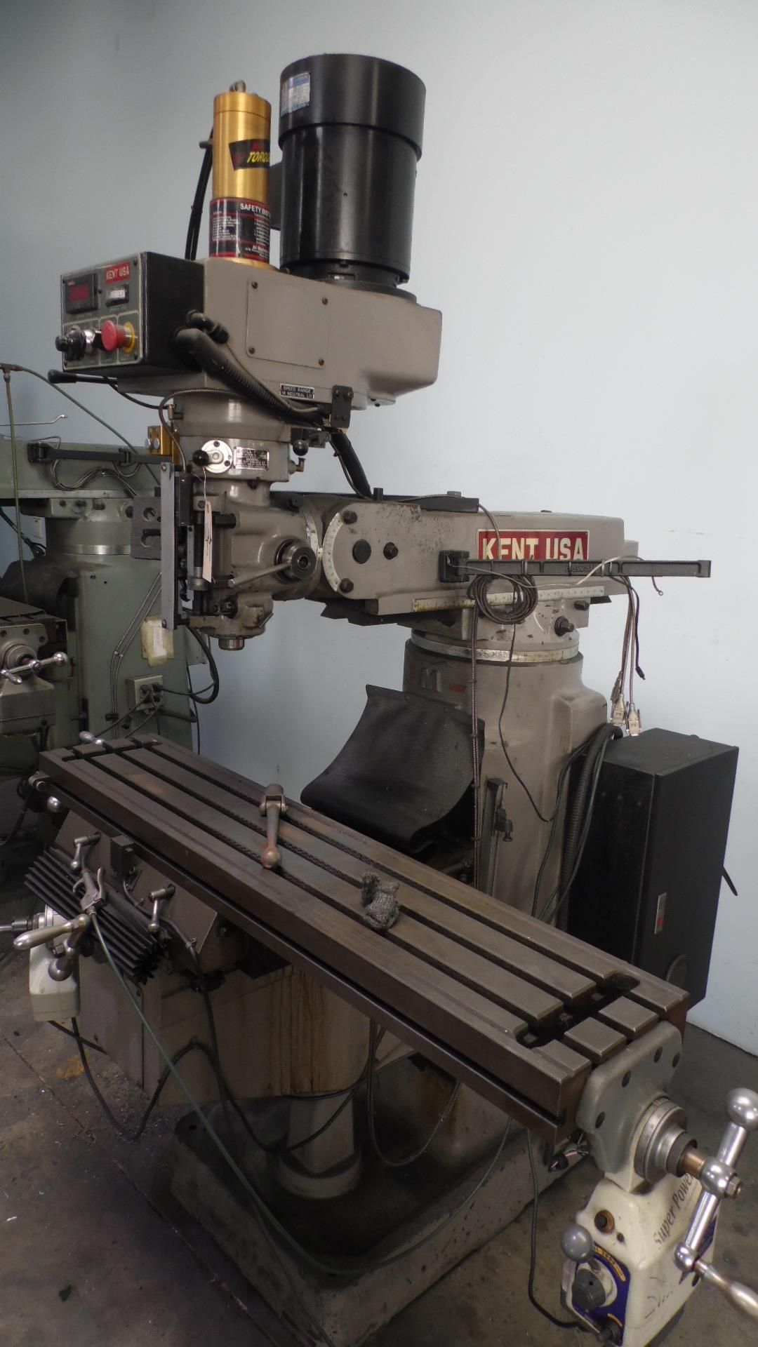 KENT MILLING MACHINE w/ PF & DRO + 9" X 54" TABLE - Image 2 of 3