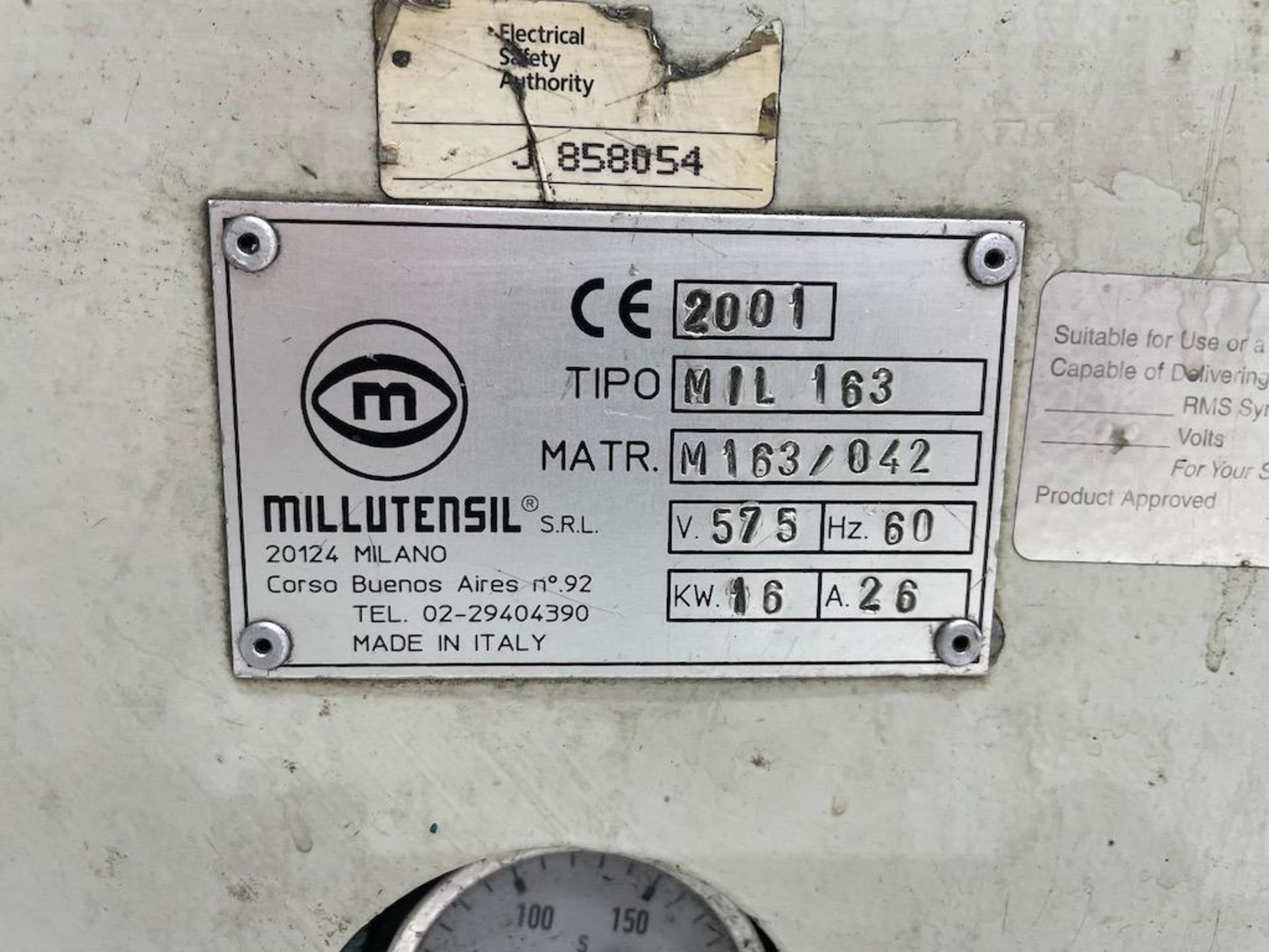 150-Ton Millutensil Model MIL-163 Spotting Press, 62.99" x 51.19" Swivel/Rotating Platen, 55.11" Day - Image 13 of 13