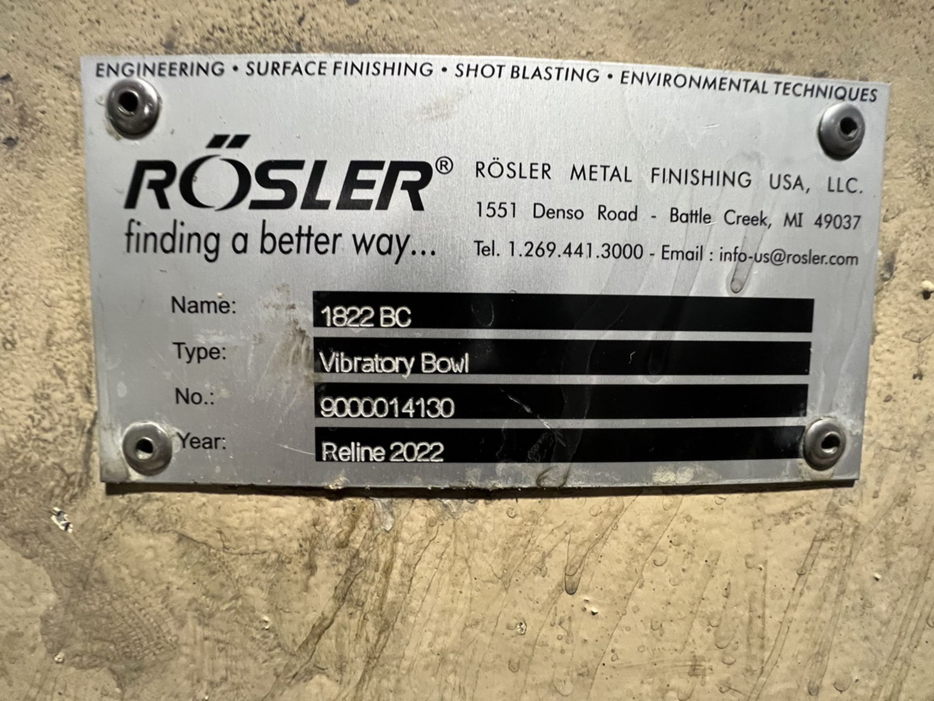 Rosler 1822BC 72" Vibratory Finishing Bowl - Image 5 of 7