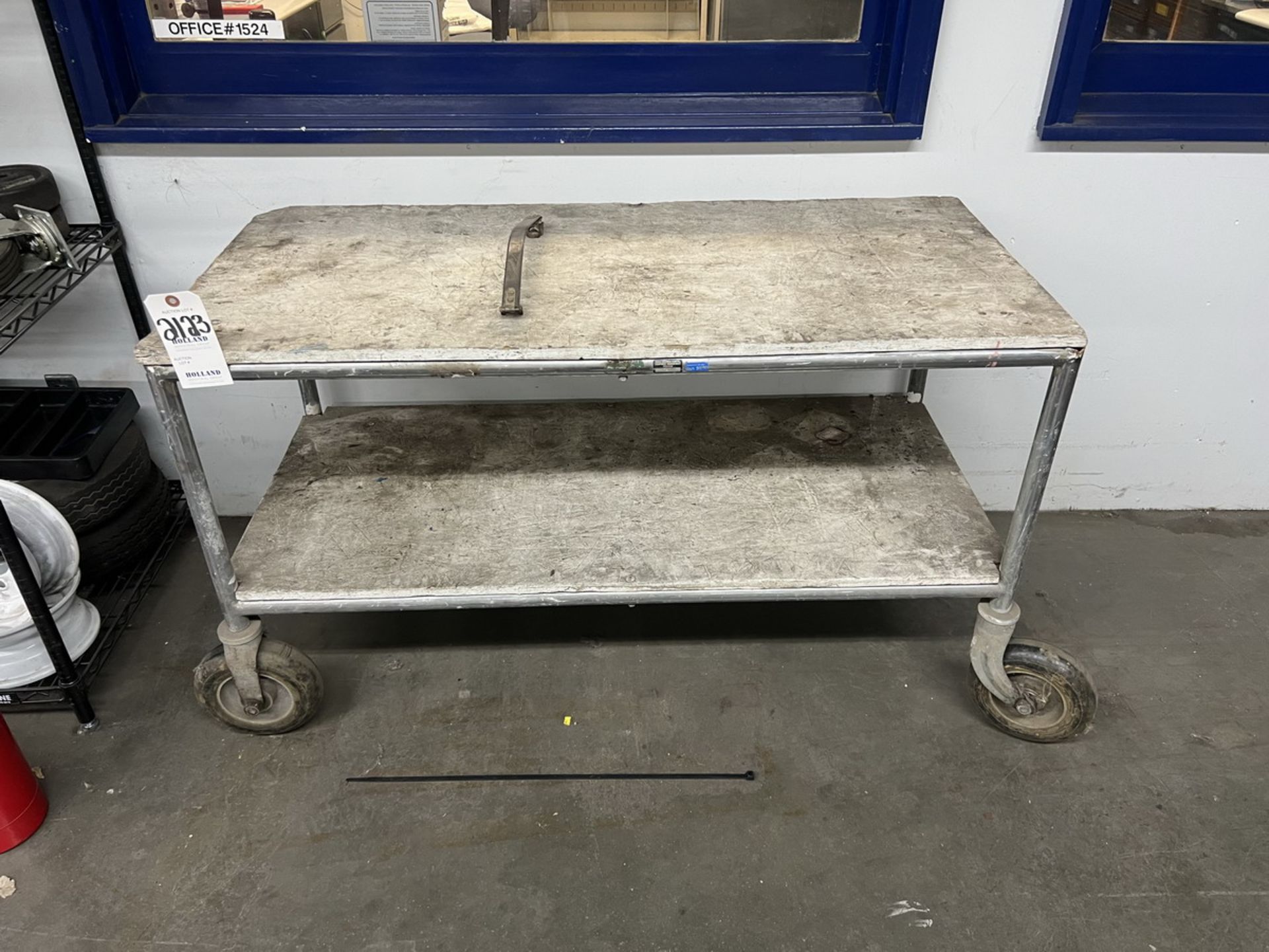 (2) 2-Tier Steel Shop Carts