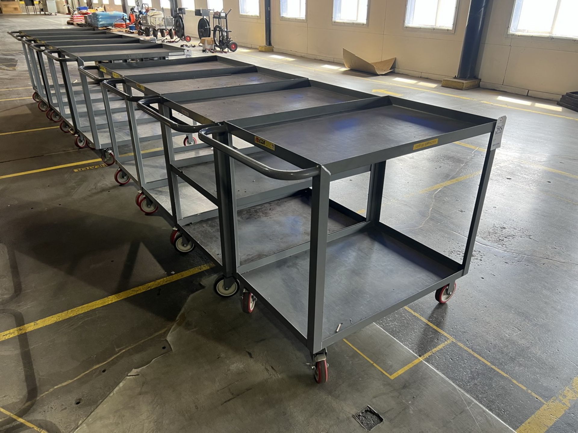 (4) 36"x24" Steel Shop Carts - Image 2 of 4