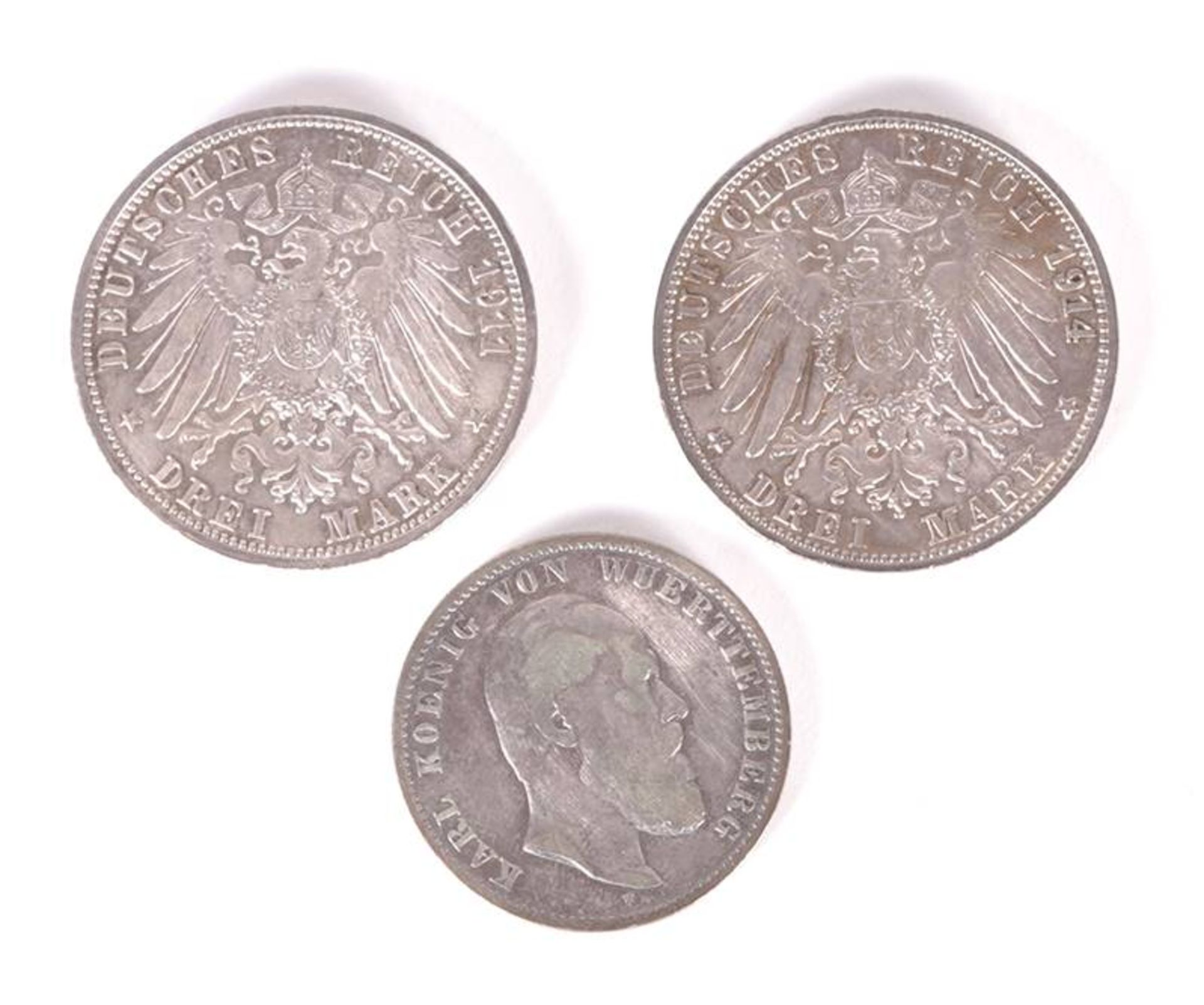 Drei Münzen Kaiserreich