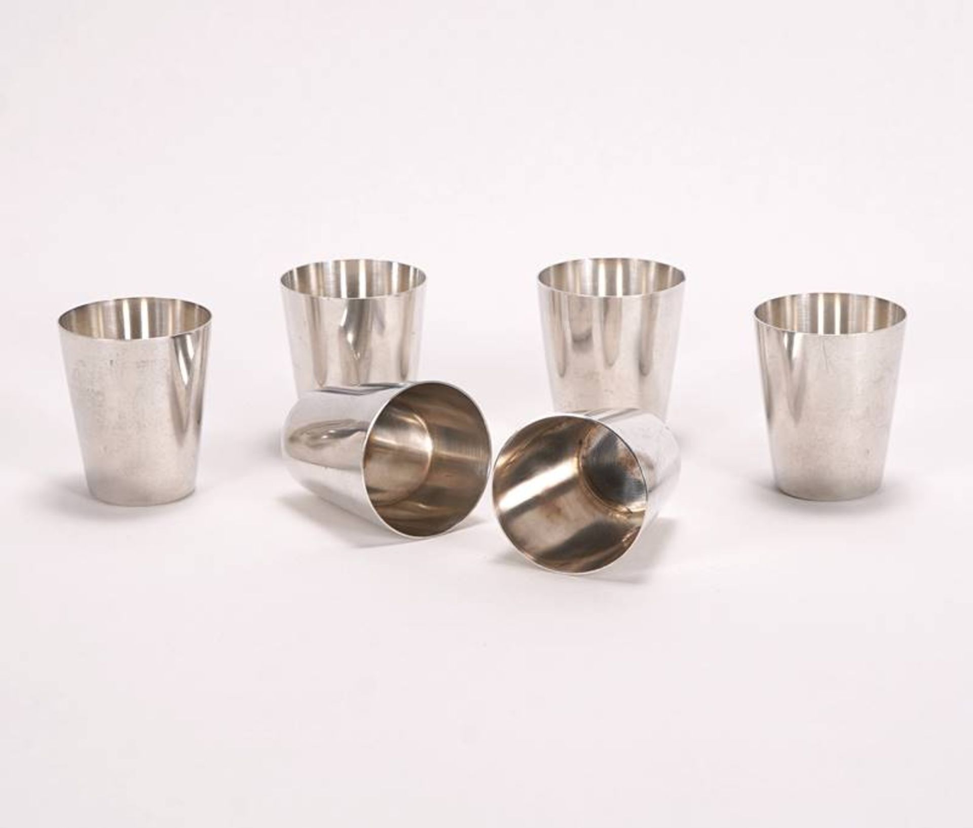 Six silver cups