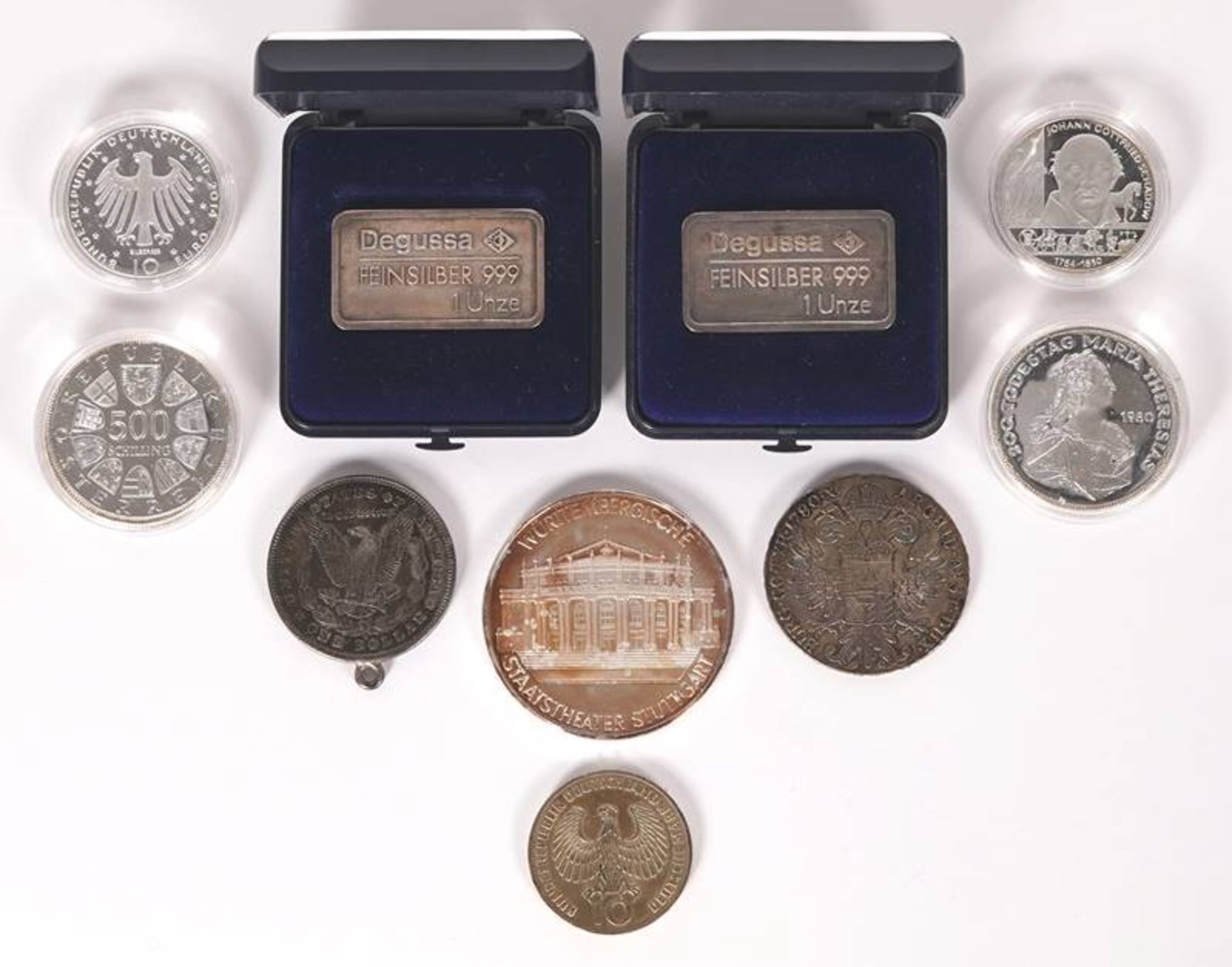 Convolute silver coins and medals