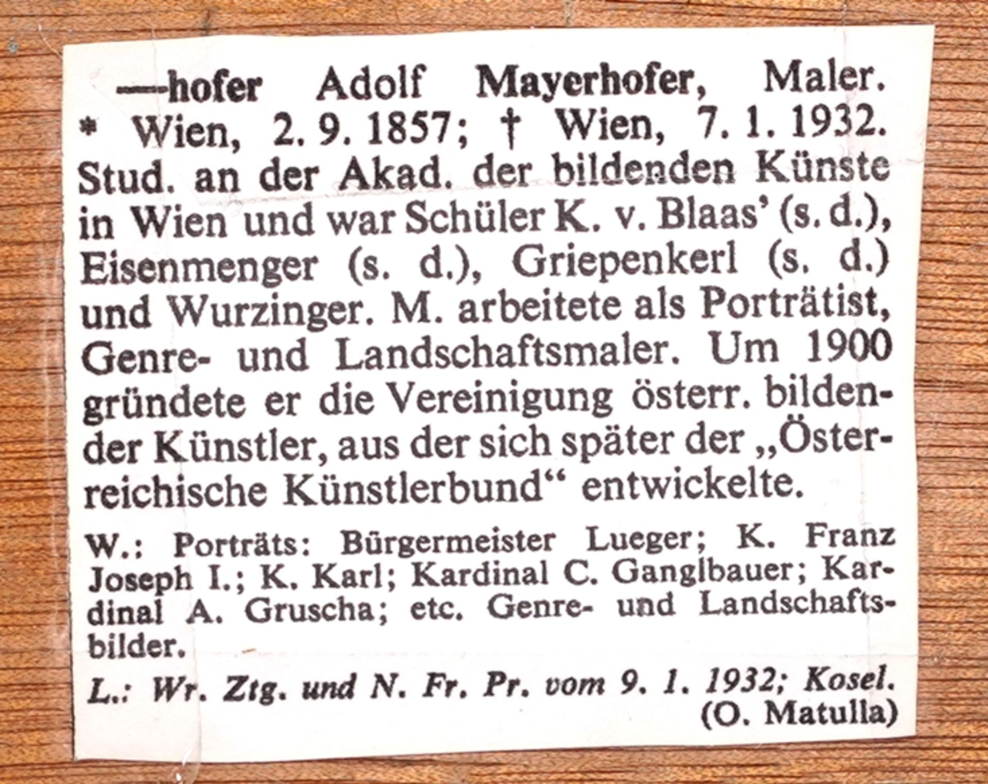 Mayerhofer, Adolf - Bild 3 aus 4
