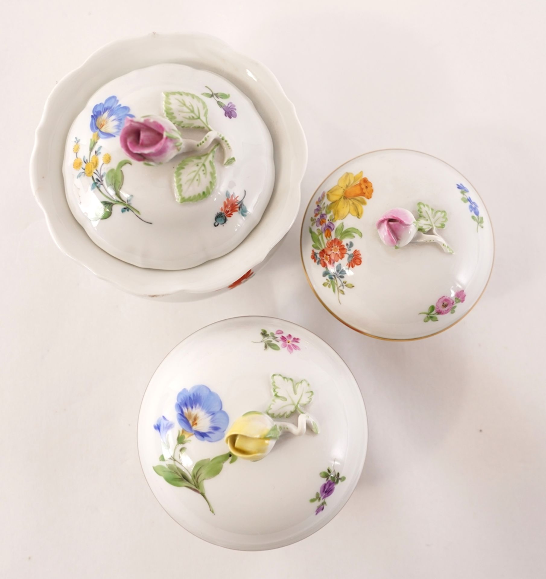 Three sugar bowls Meissen - Image 4 of 5