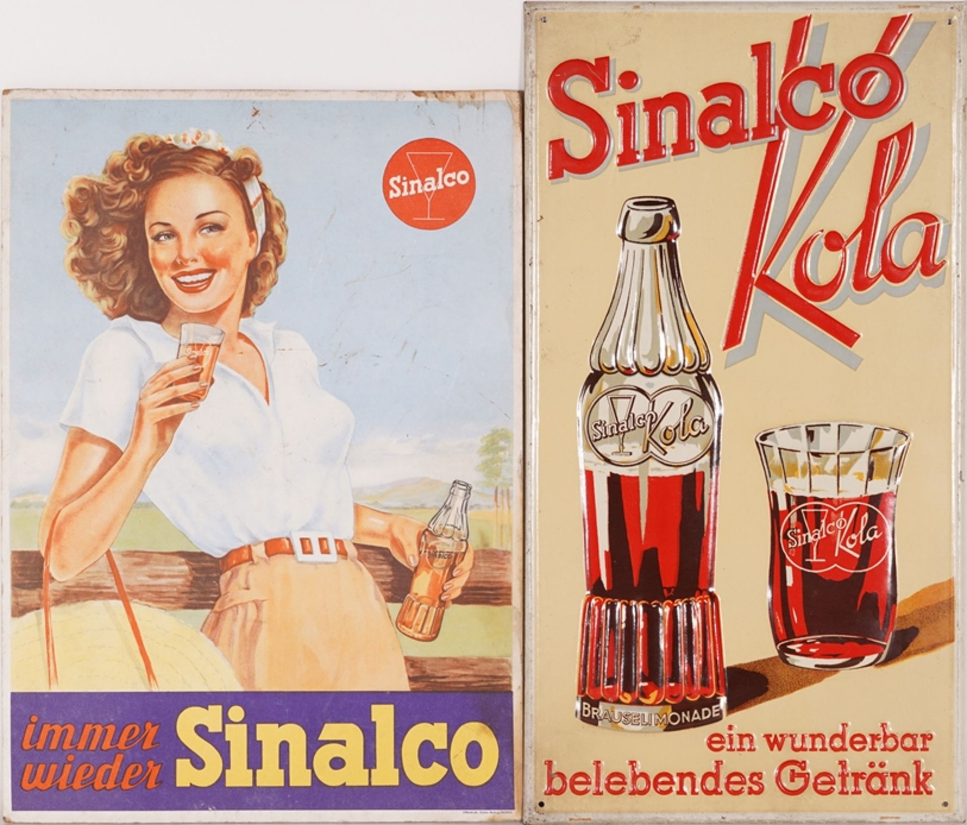 Two Sinalco advertising signs