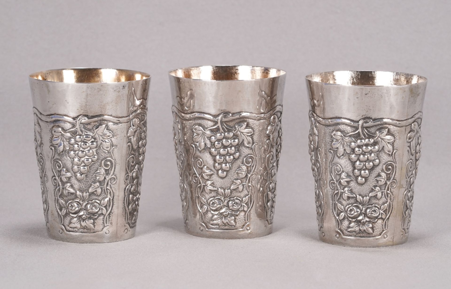 Three art nouveau cups