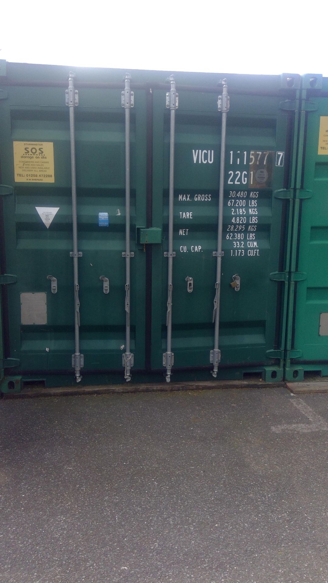 20 Foot container, solid and dry - PLEASE NOTE: CAN ONLY BE COLLECTED AT THE END OF CLEARANCE WHEN