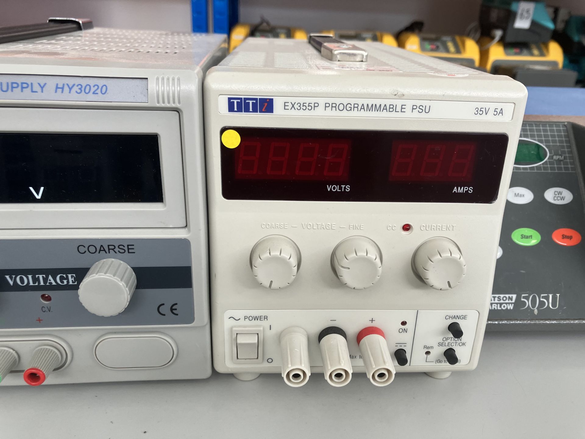 Watson Marlow 505u peristaltic pump with Tti EX355 programmable PSU and Digimess HY3020 DC power - Image 5 of 5