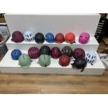 A box (18 approx.) of assorted cycling helmets to include Kask, Abus, Smith, Carrera, Dashel,