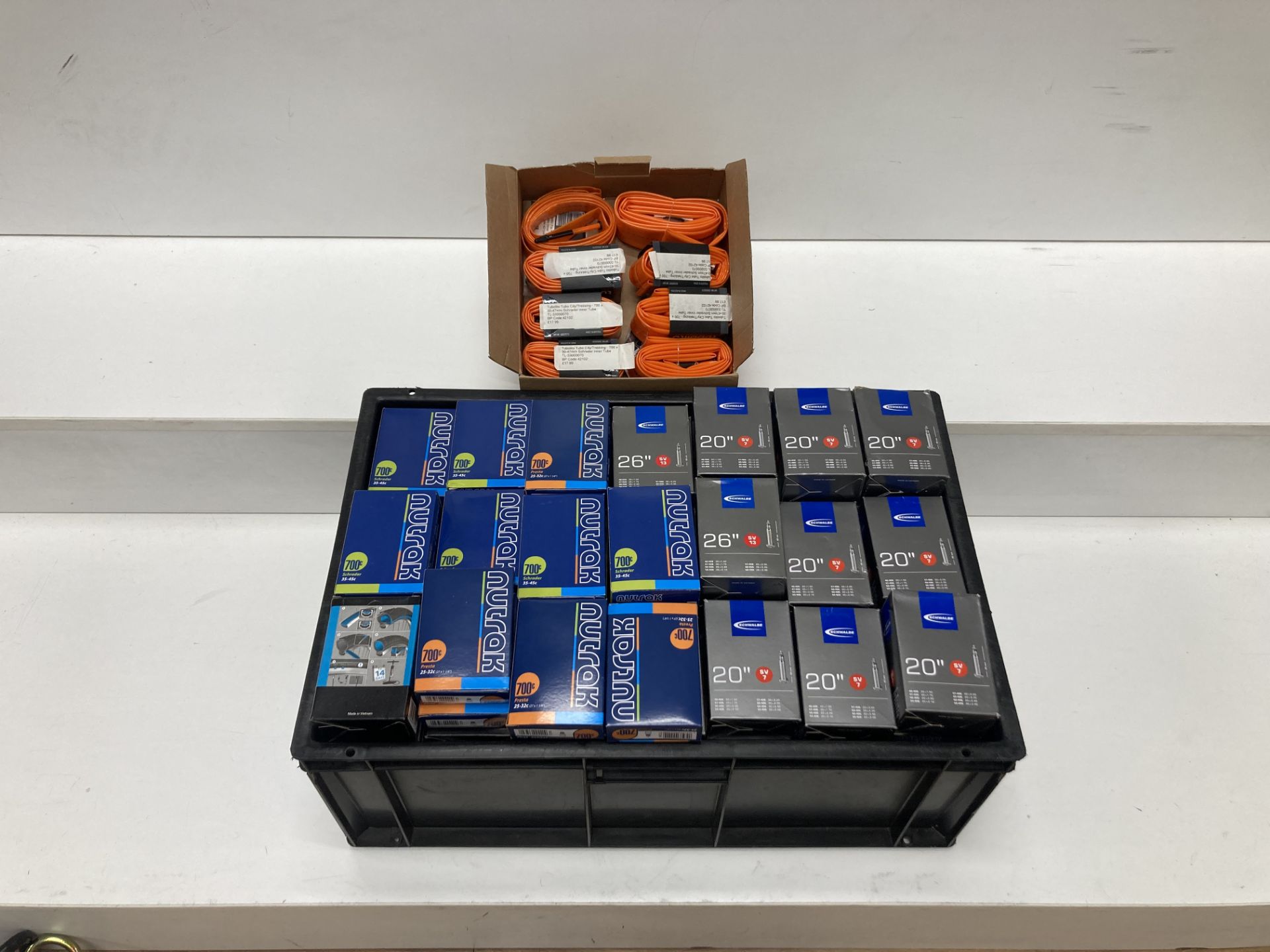 A box of inner tubes, various as lotted