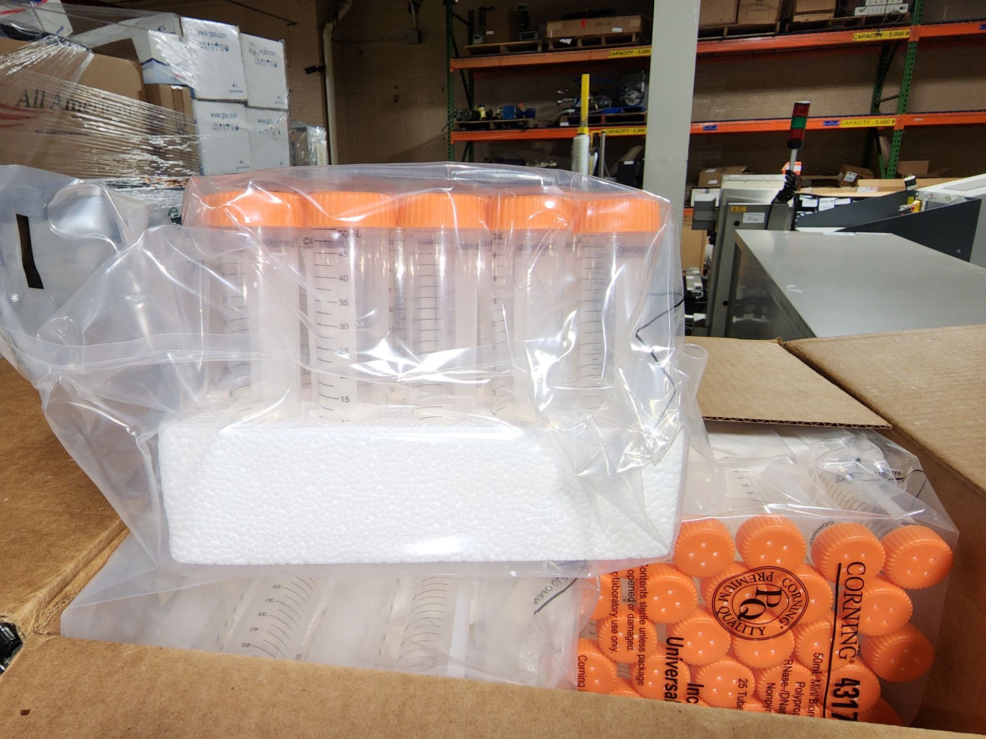 (2) cases Corning 50 ml Mini Bioreactors, plastic.
