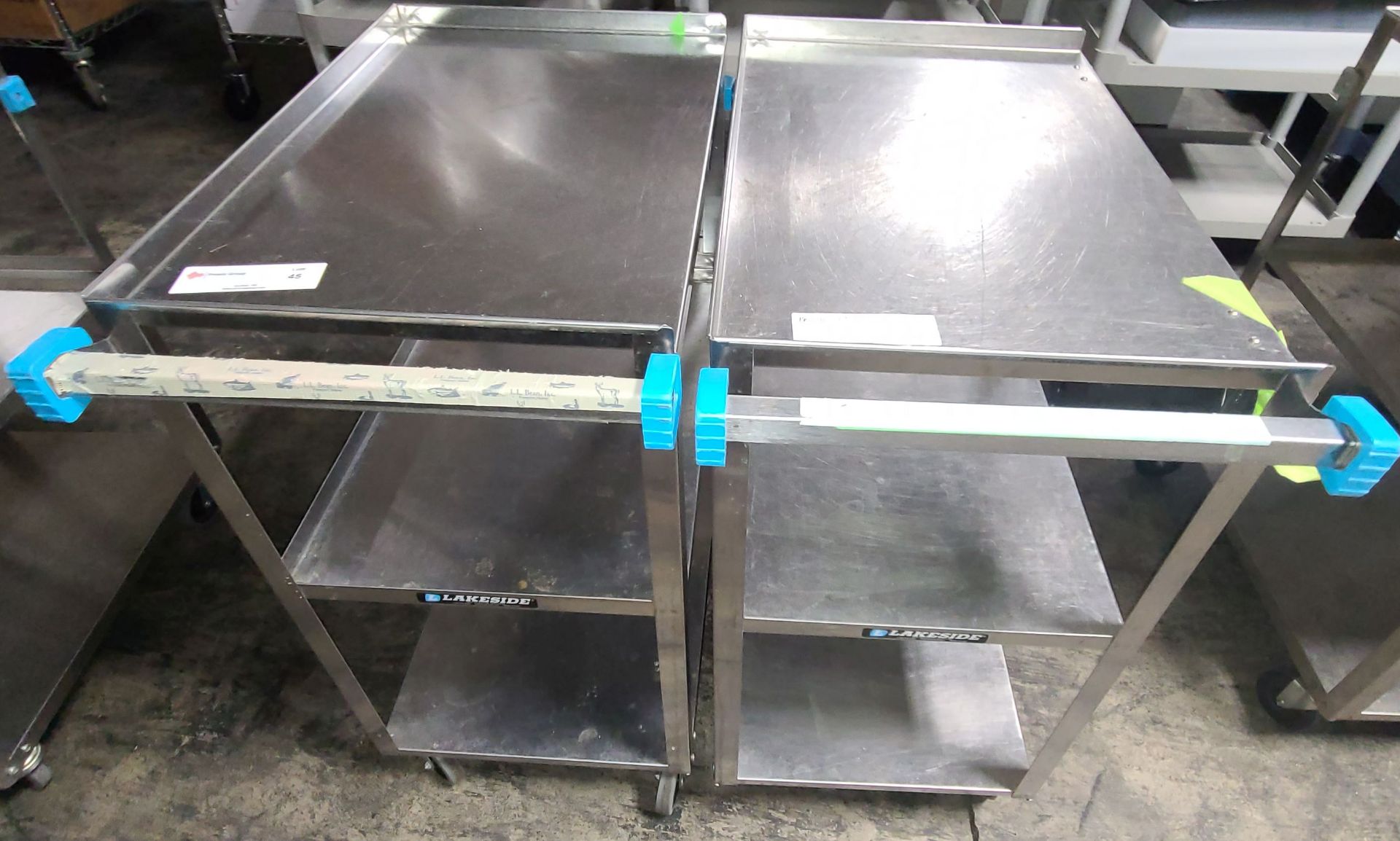 (2) Lakeside stainleess steel carts