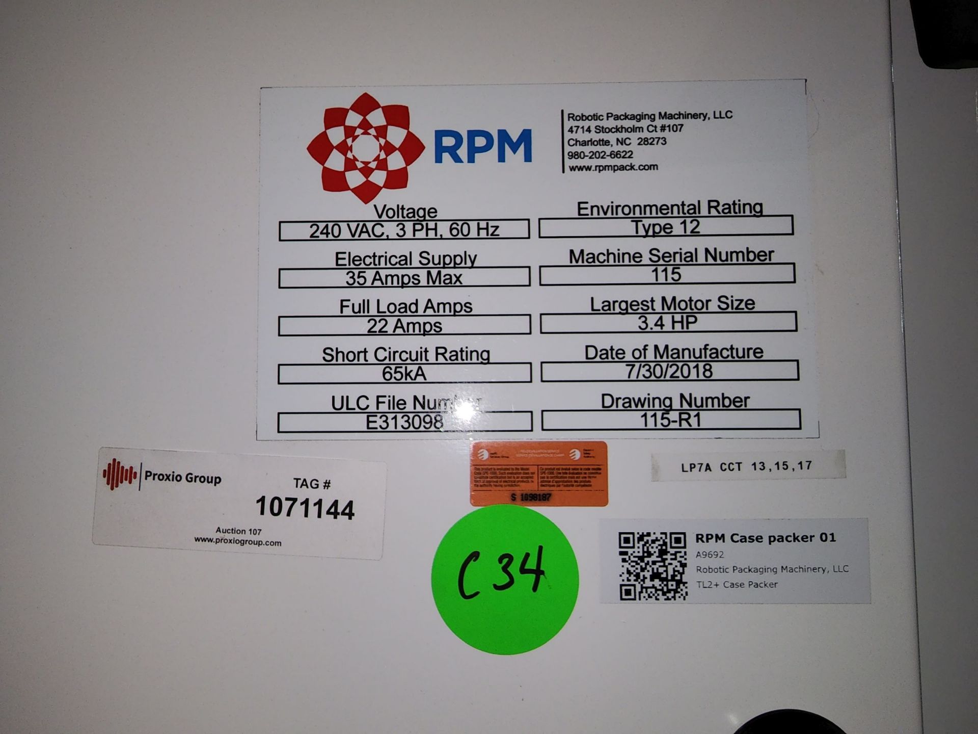 RPM Case Packer, model# TL2+ - Image 6 of 14