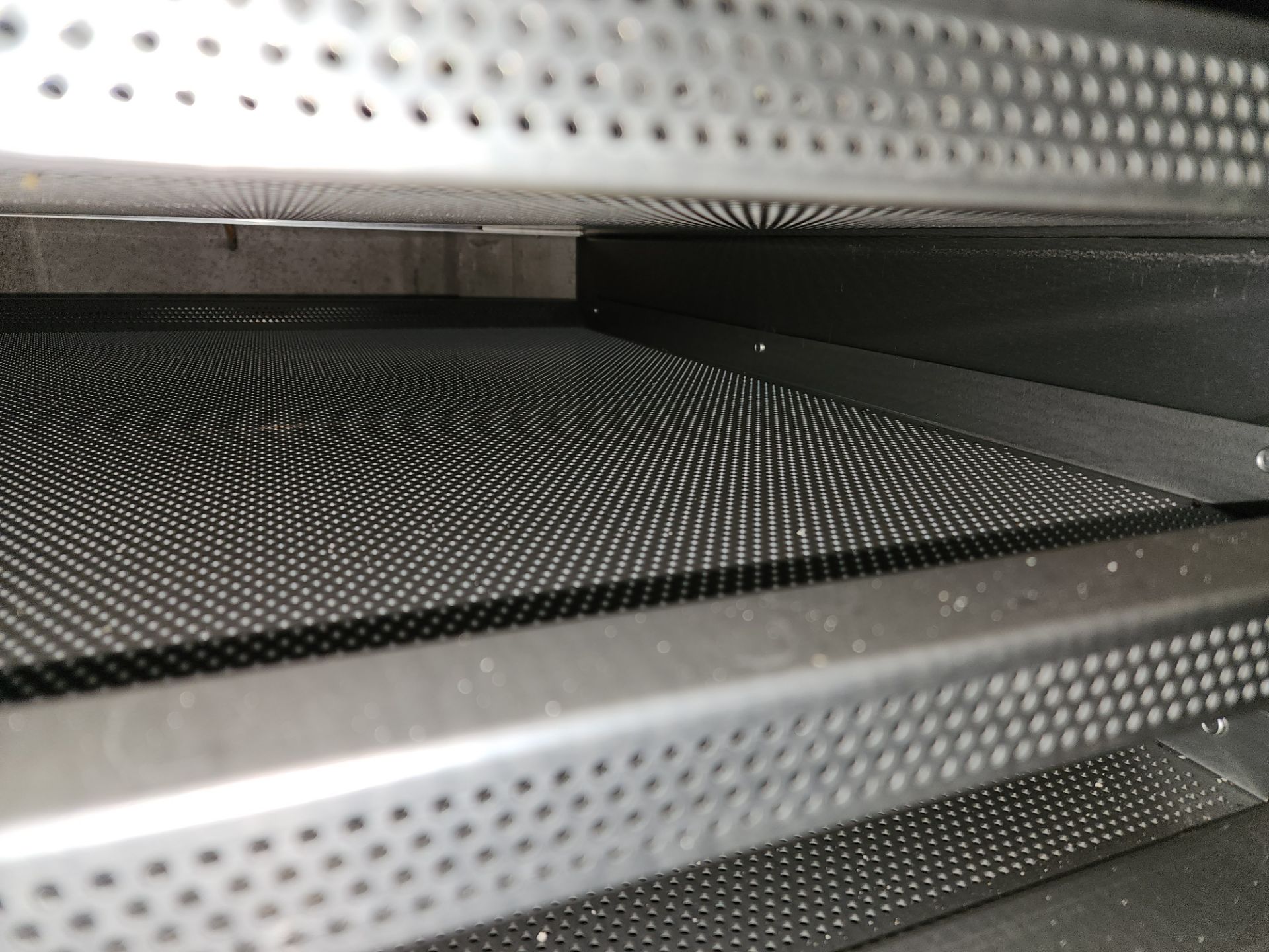 Stack of (25) Aluminum Trays, perforated, on Transport cart - Image 8 of 9