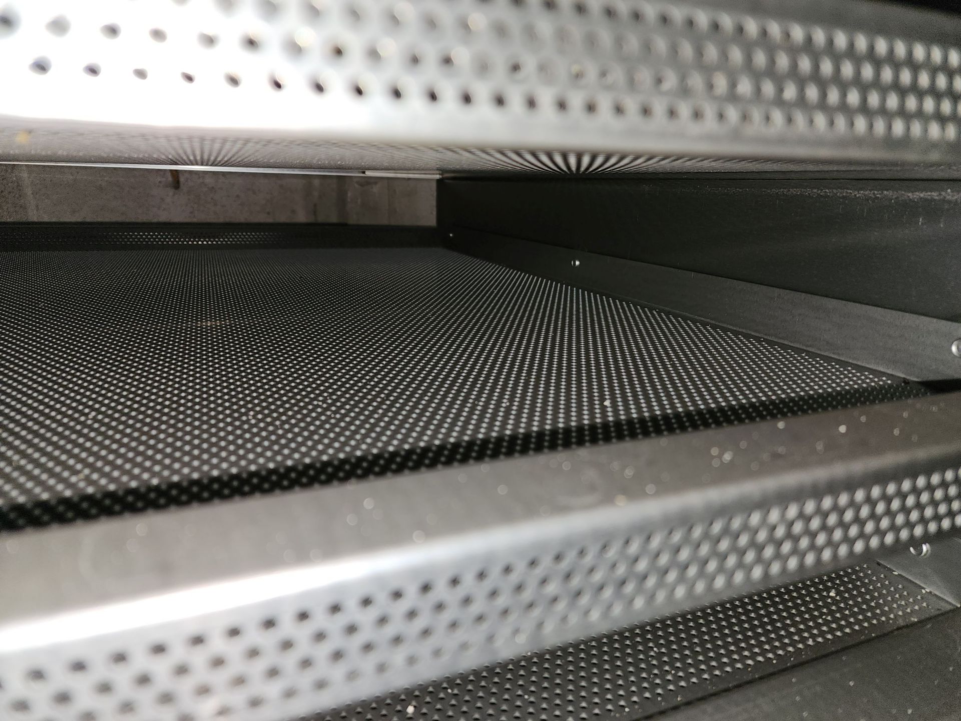 Stack of (25) Aluminum Trays, perforated, on Transport cart - Image 8 of 9