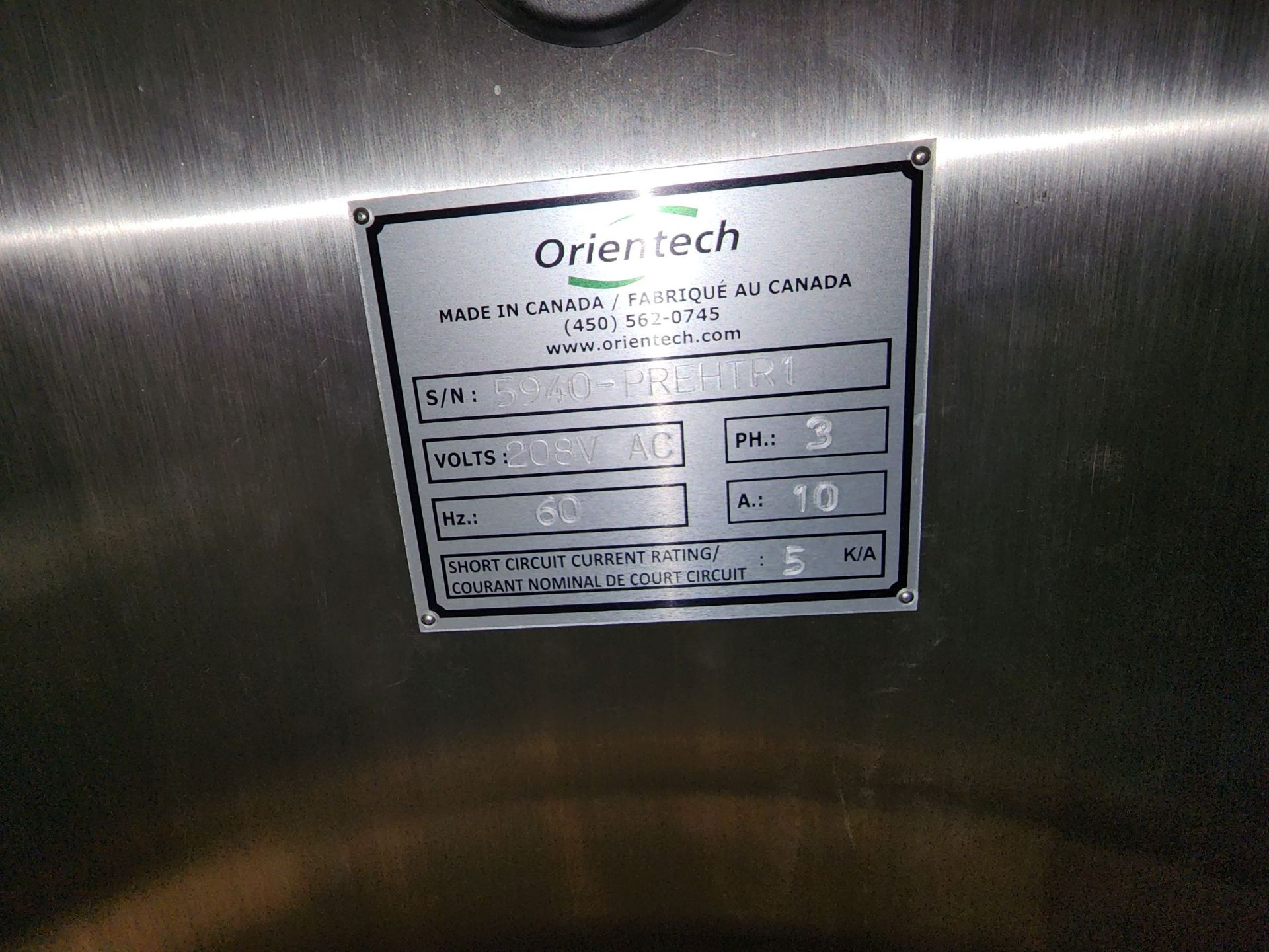 Orientech Custom made e-ciggarette filler, 208 volts, 3 phase. - Image 7 of 8