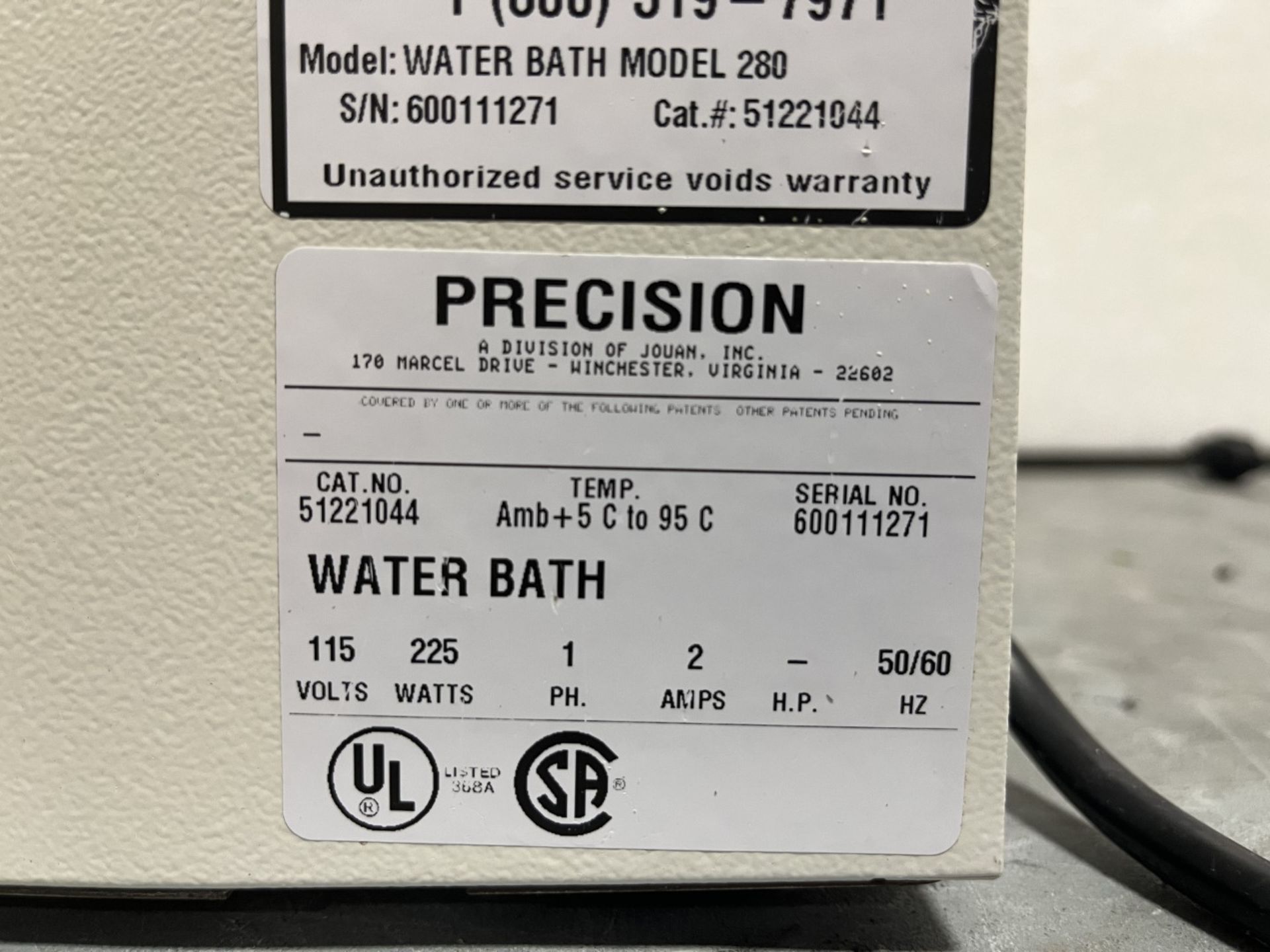 225 Watt Precision Microprocessor Controlled 280 Series Water Bath - Image 2 of 4