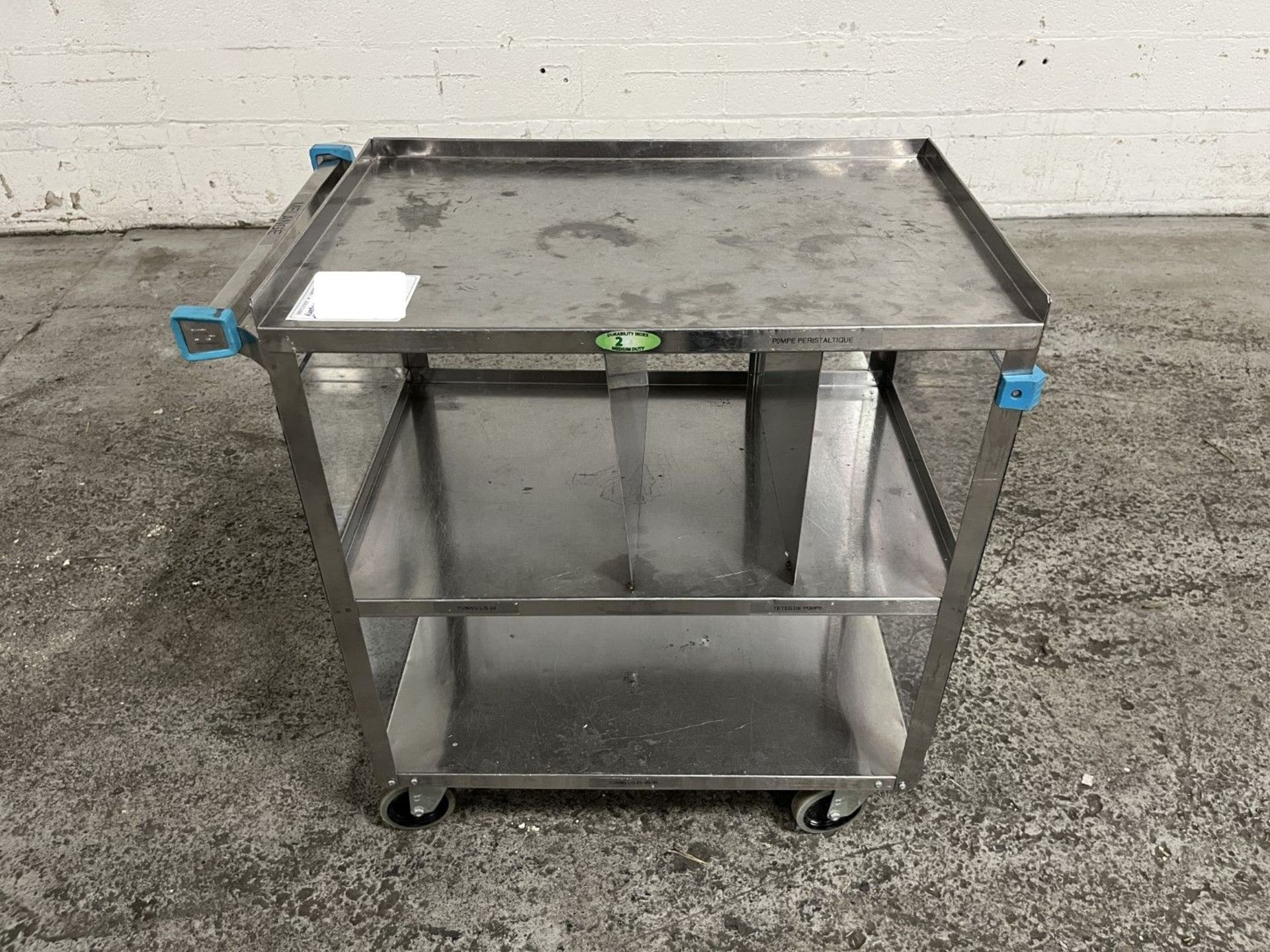 Stainless steel cart, 27" x 18" x 31"H
