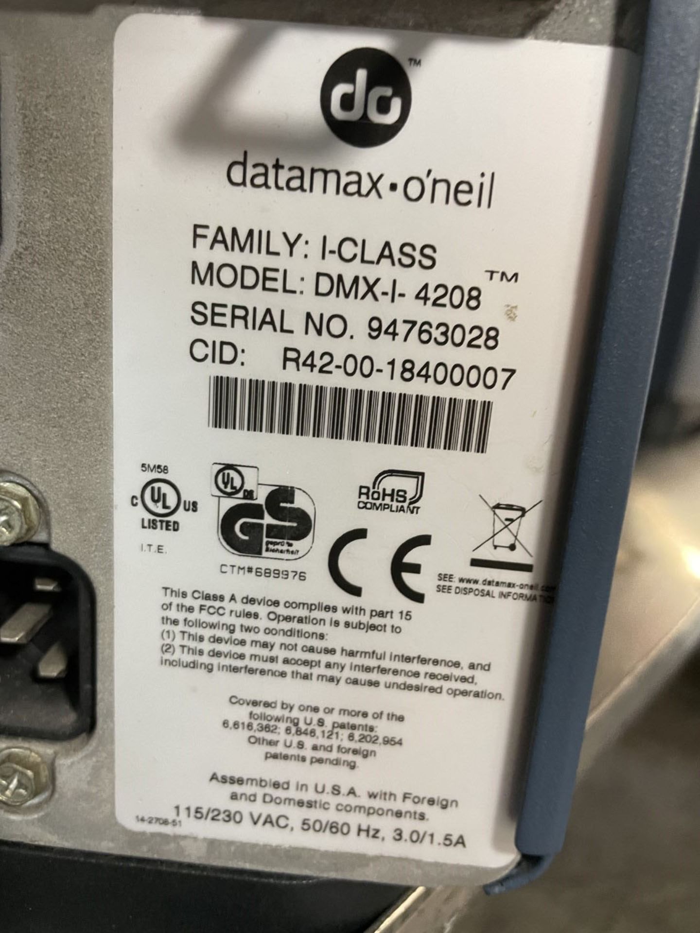 Datamax O'neil I-Class barcode label printer - Image 2 of 9