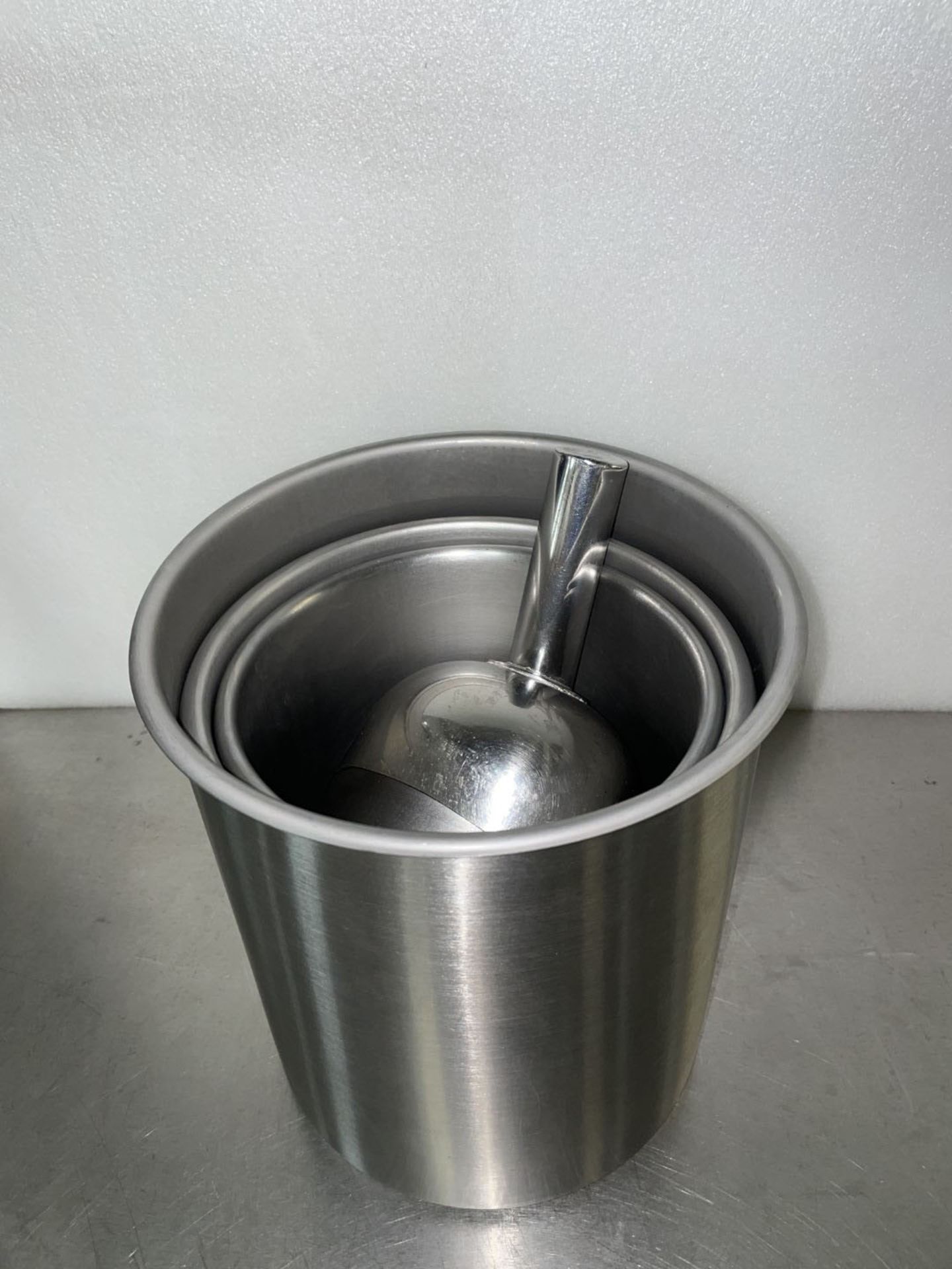 Lot of Stainless Steel Beakers/Pots, with Scoop - Image 6 of 6
