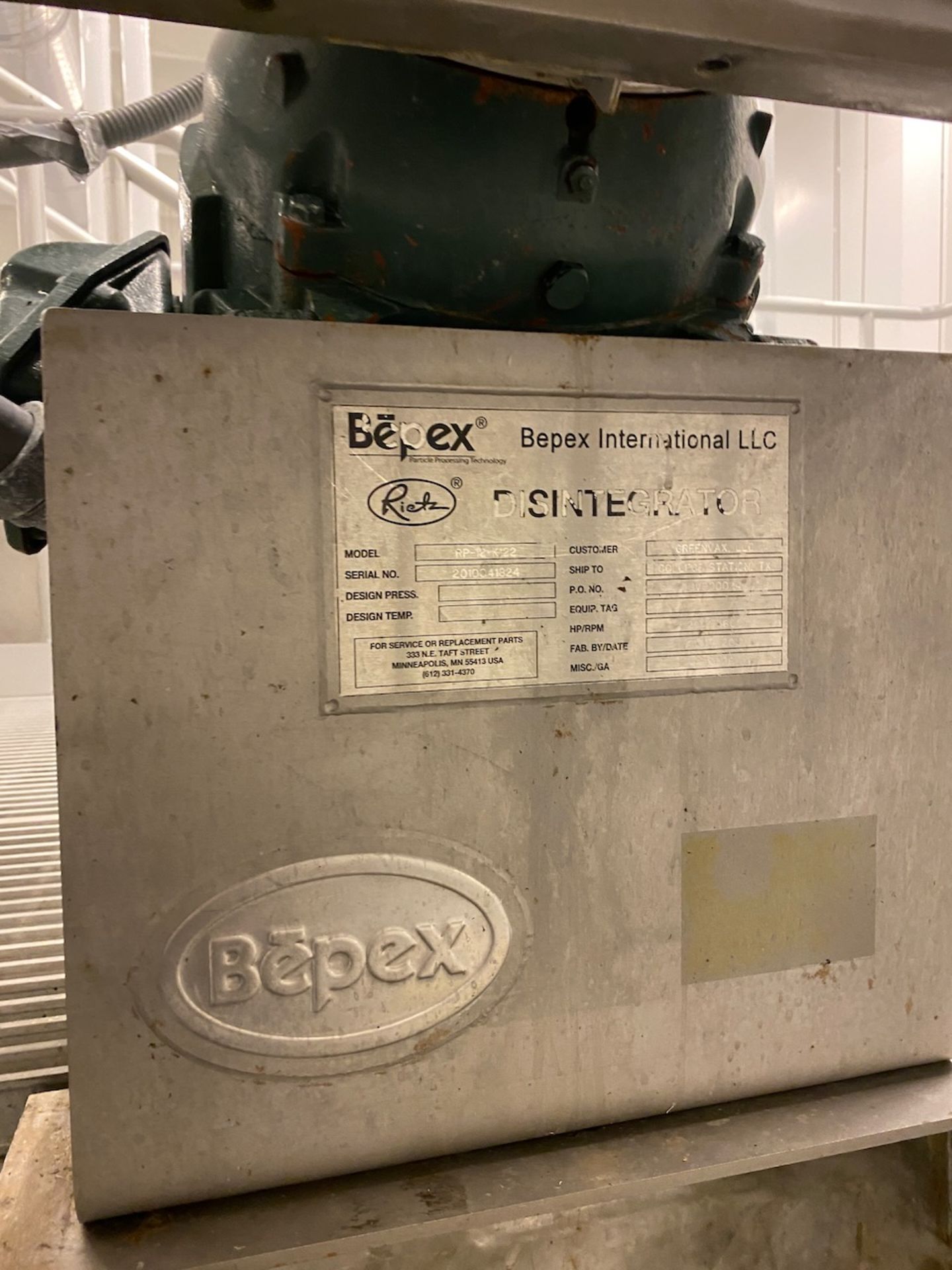 Bepex Disintegrator Mill **See Auctioneers Note** - Image 18 of 23