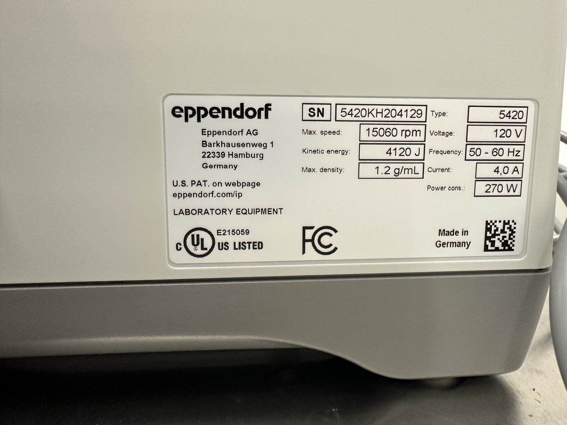 Eppendorf Benchtop Centrifuge - Image 5 of 6