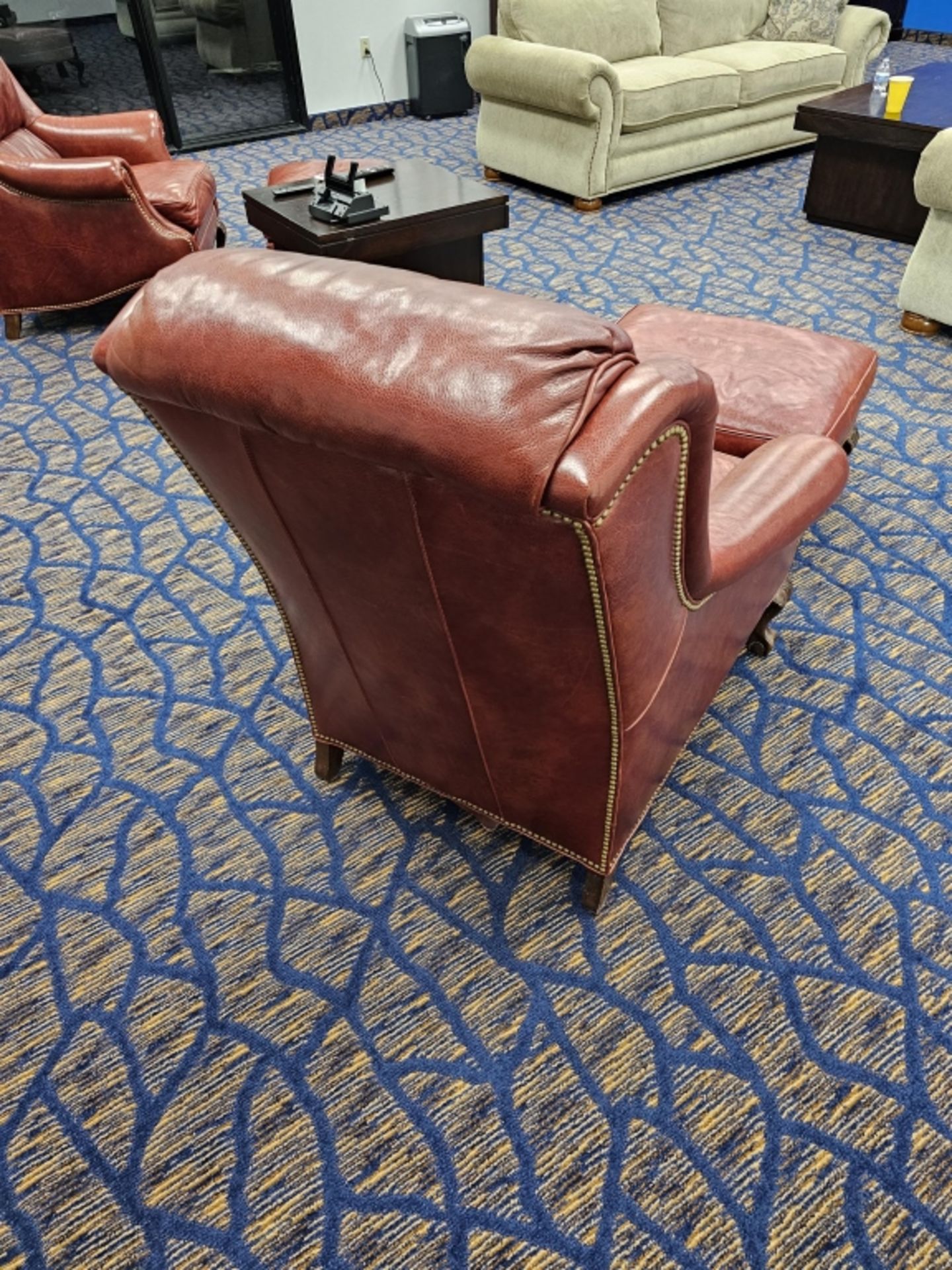 (2) Robb & Stucky Leather Chairs With Foot Stools - Image 2 of 11