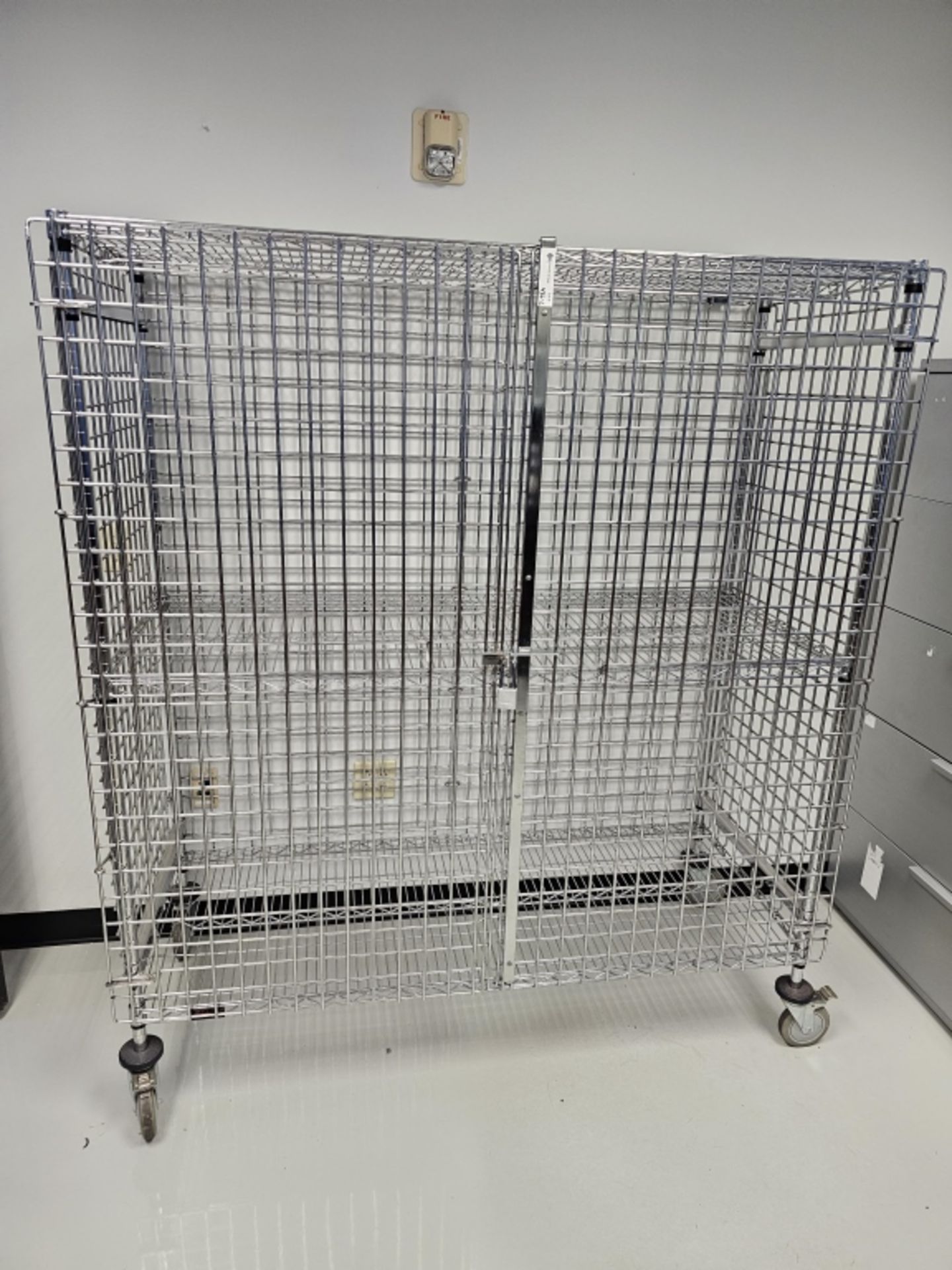 Nexel 3-Shelf Enclosed SS Wire Rack With Casters - Image 2 of 3
