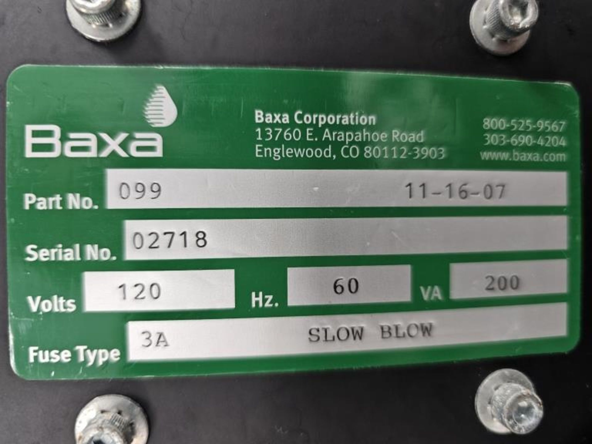 Baxa Repeater Pump Part #099 - Image 6 of 6