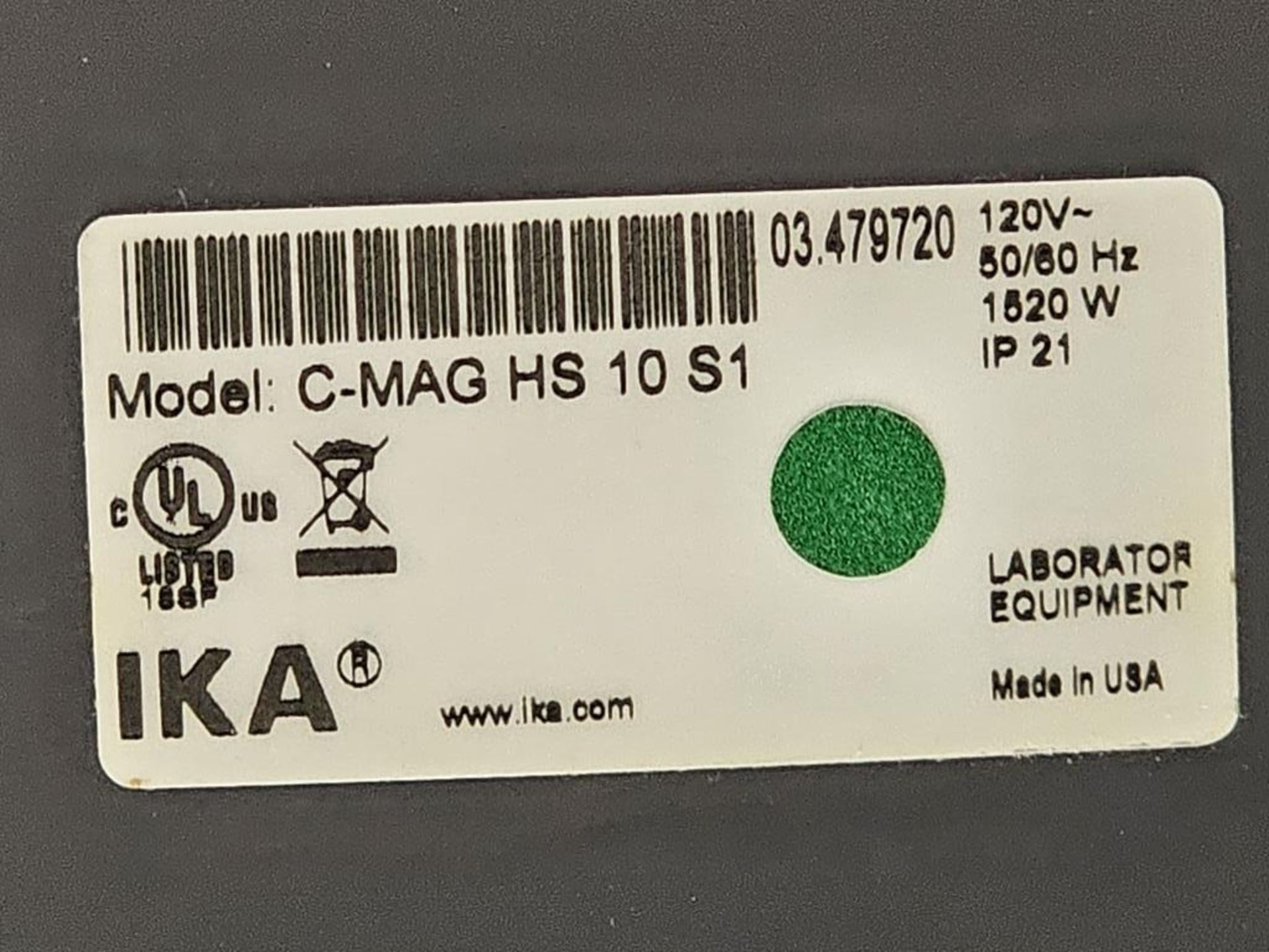 Ika C-MAG Model HS10 01 S1 10" x 10" Hot Plate Stirrer - Image 4 of 4