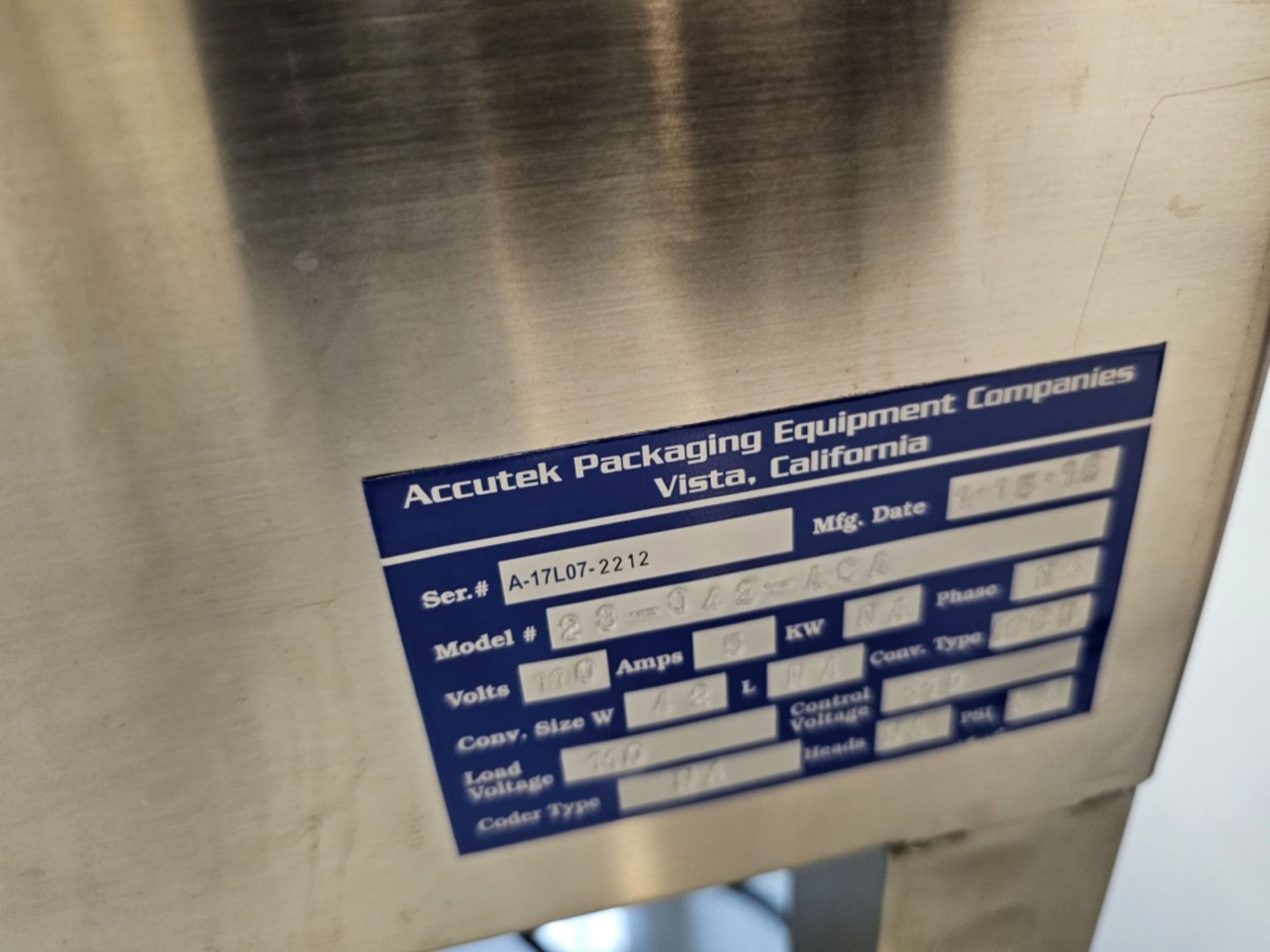 2016 Accutek Packaging Model 2-042-USA 42" Rotary Accumulation / Rotary Table - Image 5 of 5