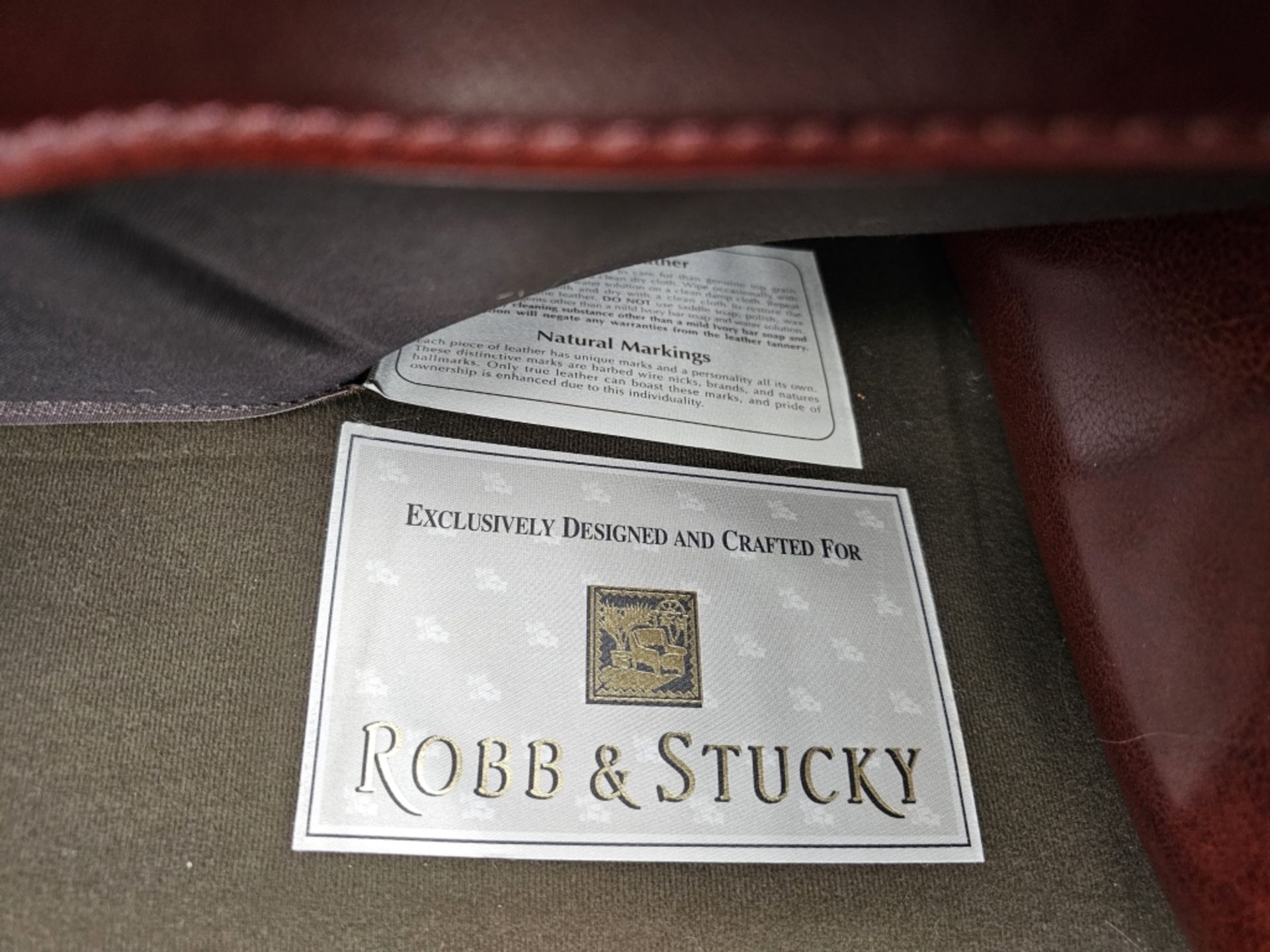 (2) Robb & Stucky Leather Chairs With Foot Stools - Image 9 of 11