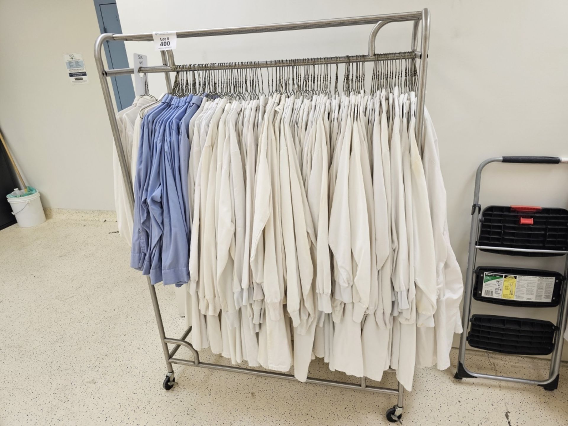 Rolling Hamper With Assorted Lab Coats - Image 2 of 7