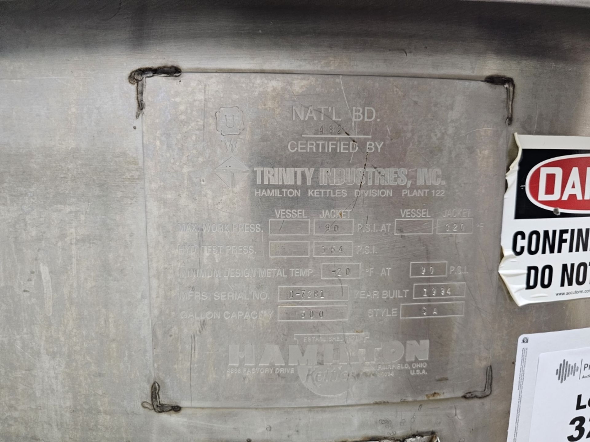 500 Gallon Mixing Kettle - Image 9 of 10