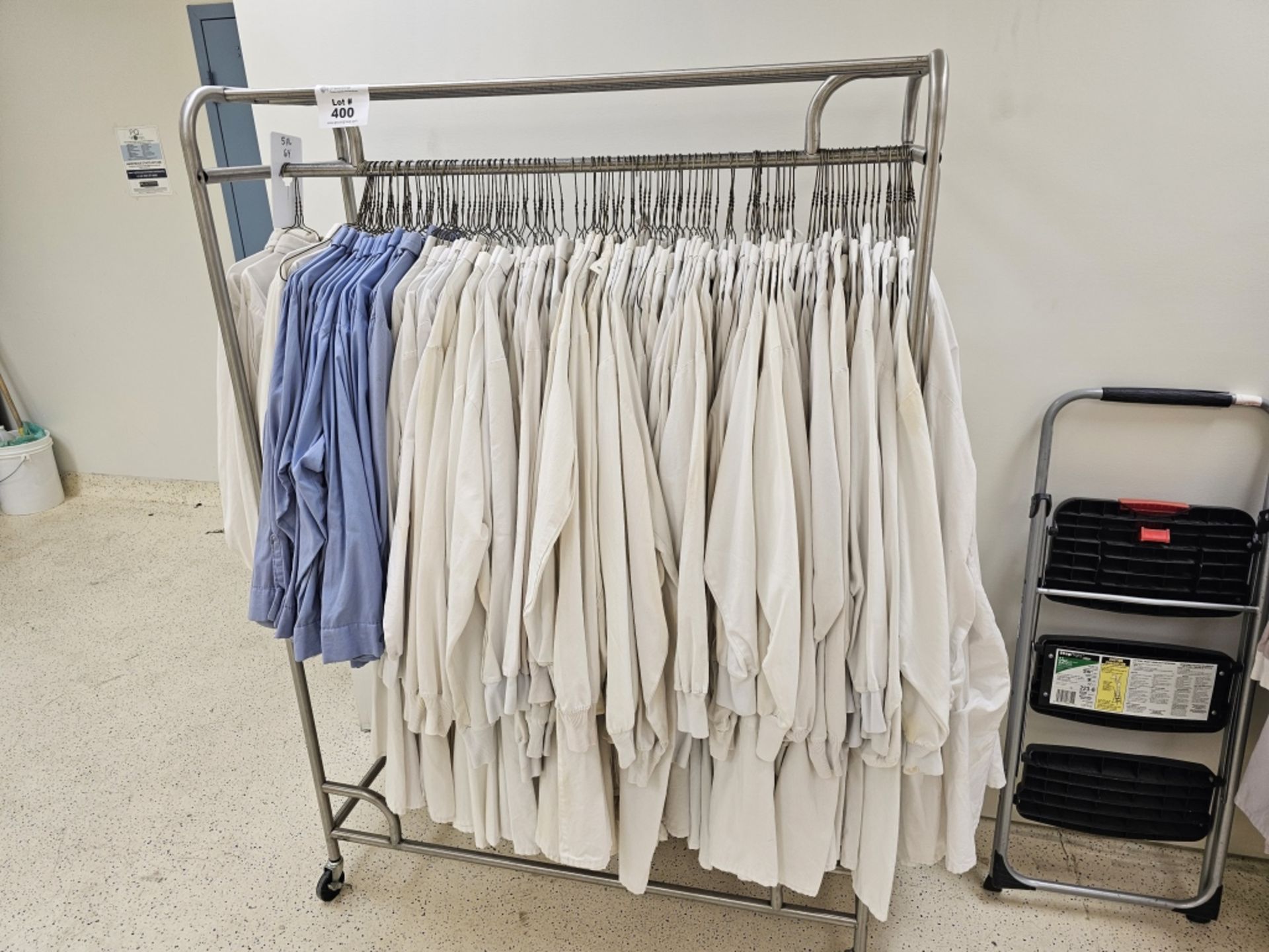Rolling Hamper With Assorted Lab Coats - Image 6 of 7