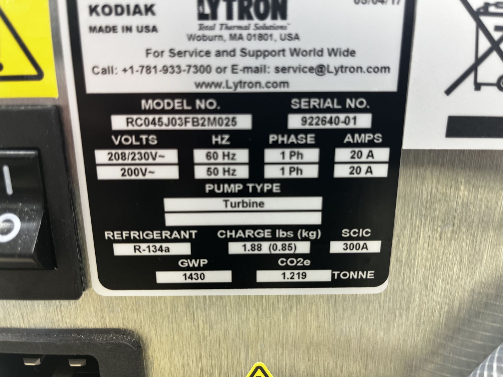Lytron Kodiak Recirculating Chiller mod: RC045J03FB2M025 - Image 6 of 8