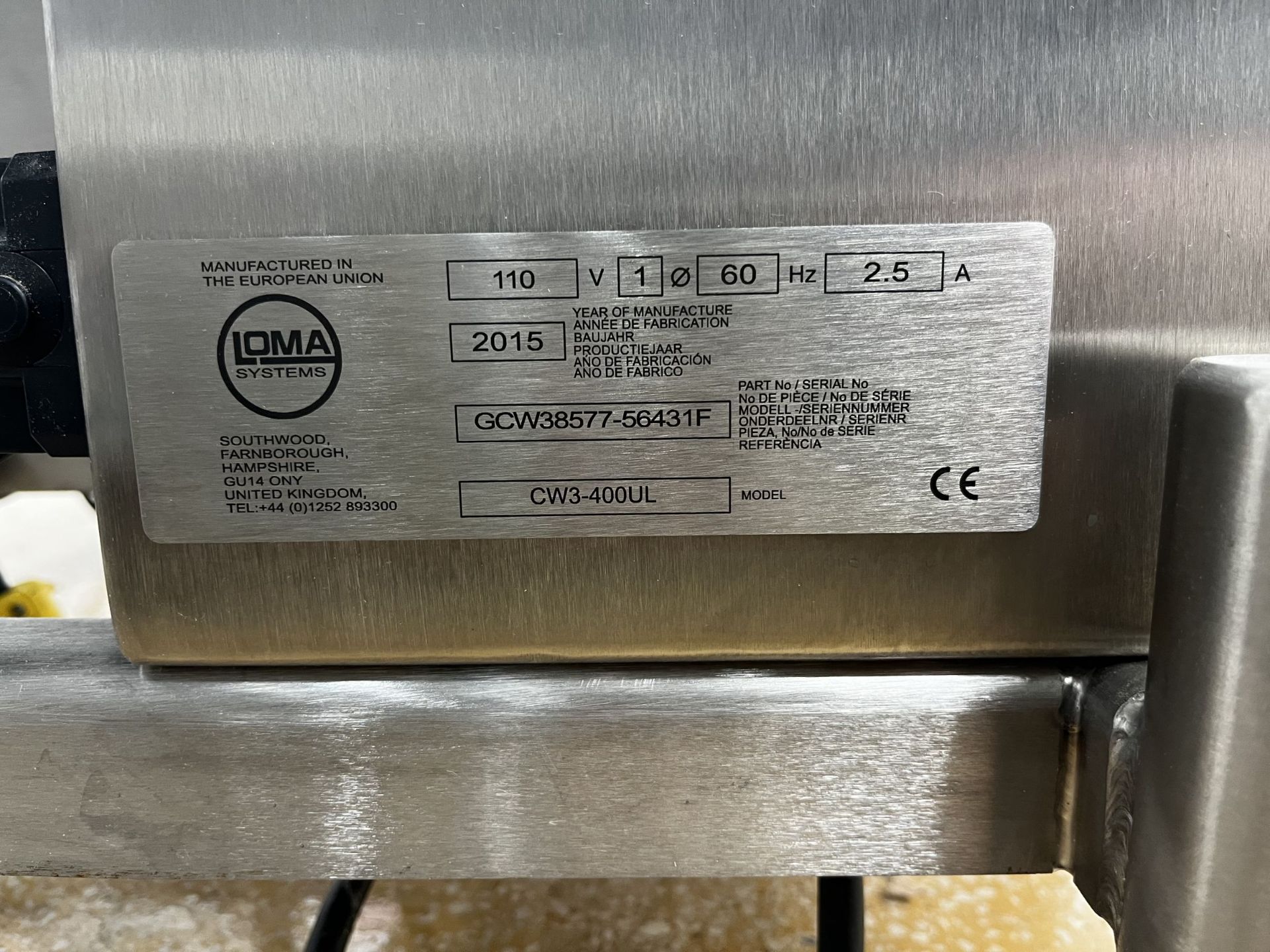Loma checkweigher CW3-400UL **See Auctioneers Note** - Image 4 of 8